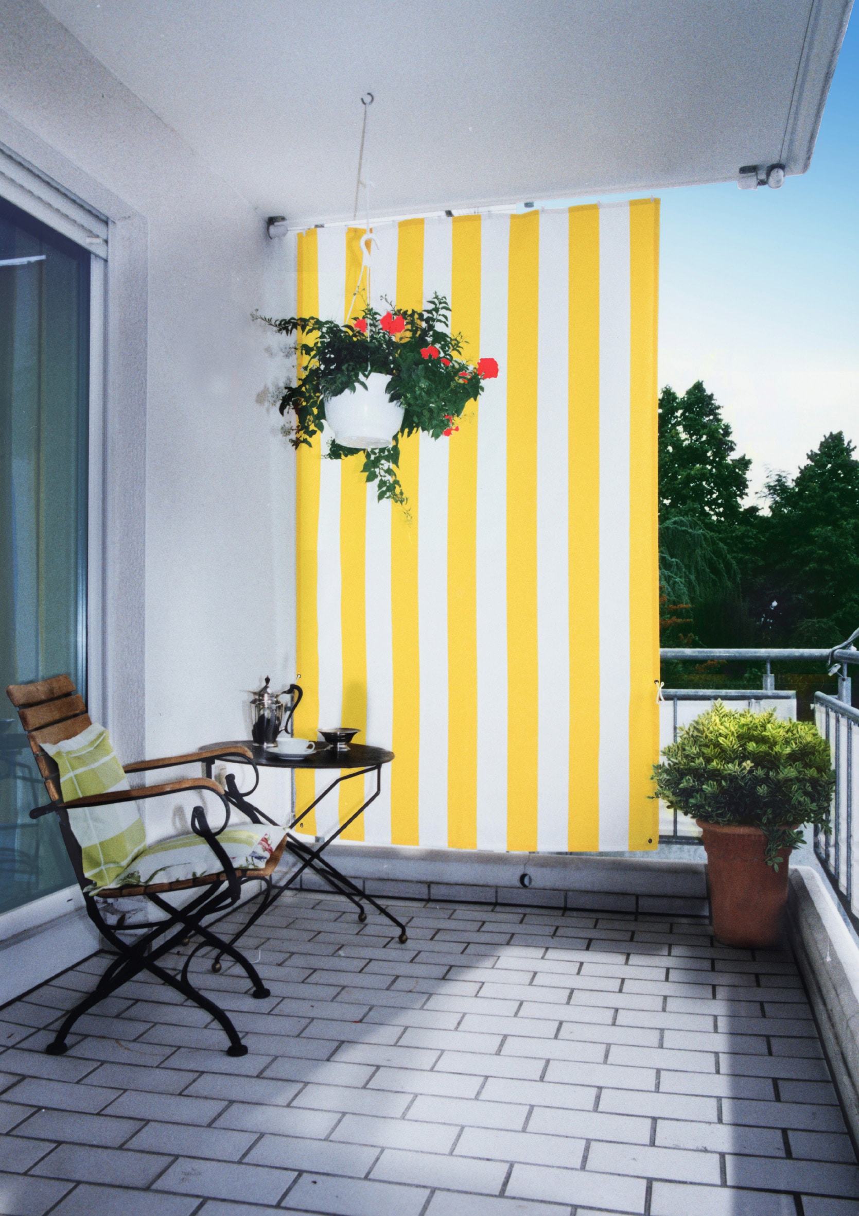 Floracord Senkrechtmarkise, BxH: 140x230 cm, gelb/weiß
