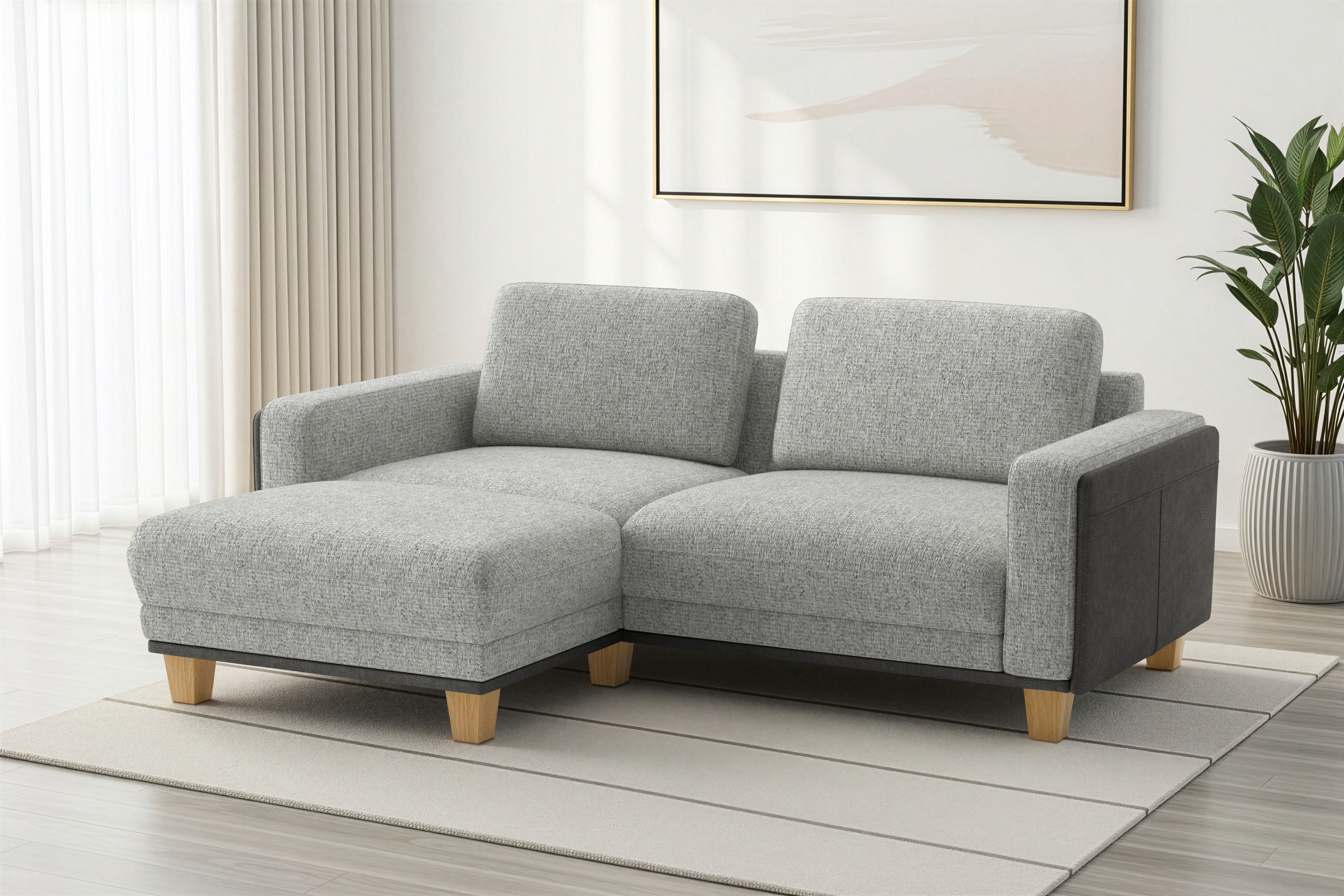 sit&more Ecksofa "Concept" Modernes Sofa in drei Fußfarben zur Auswahl