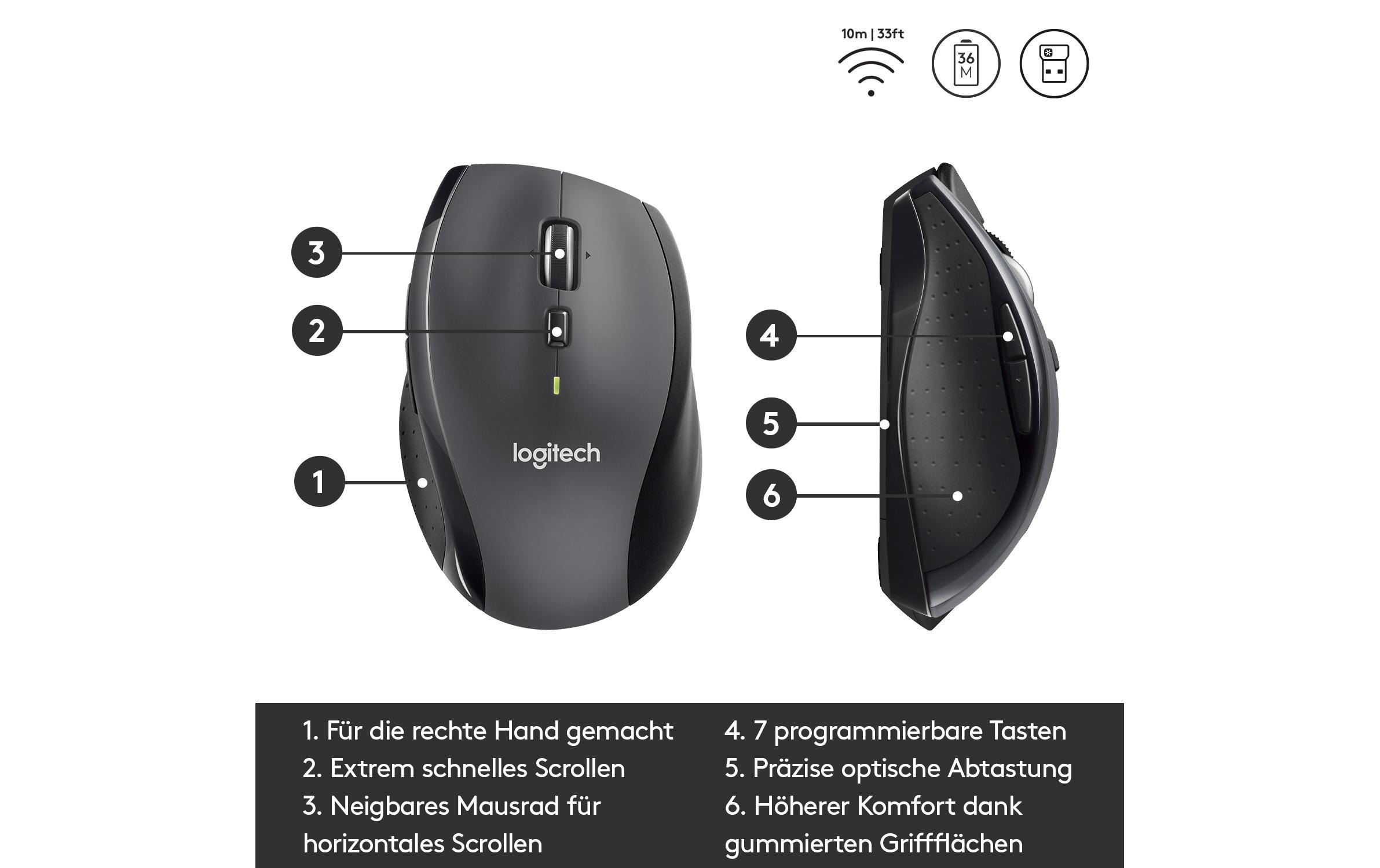 Logitech Maus »M705 Marathon Bulk« kabellos