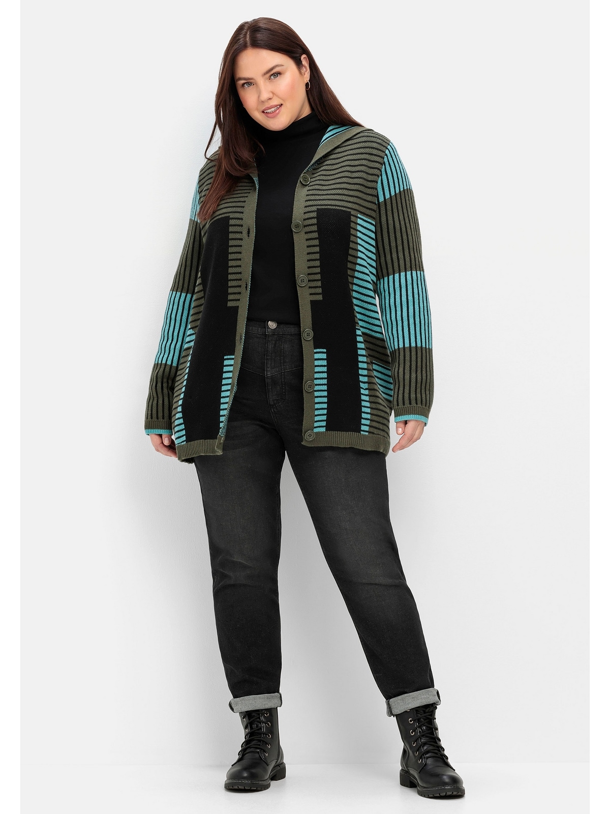 BAUR mit Kaschmiranteil für Strickjacke kaufen Jacquardmuster, Sheego | Größen«, »Große