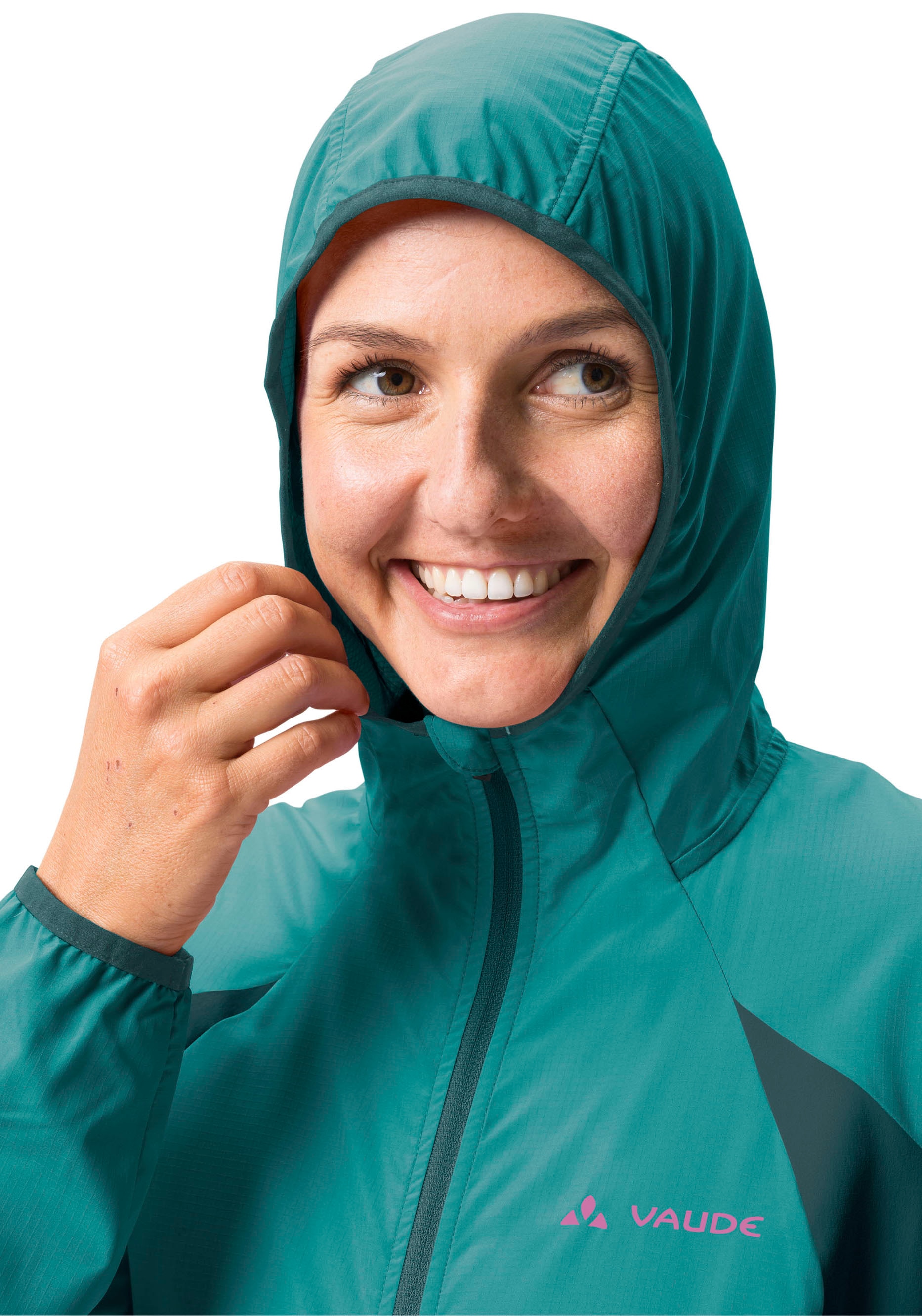 VAUDE Funktionsjacke »WOMEN'S QIMSA AIR JACKET«, (1 St.), mit Kapuze, Winddicht & Wasserabweisend & Atmungsaktiv