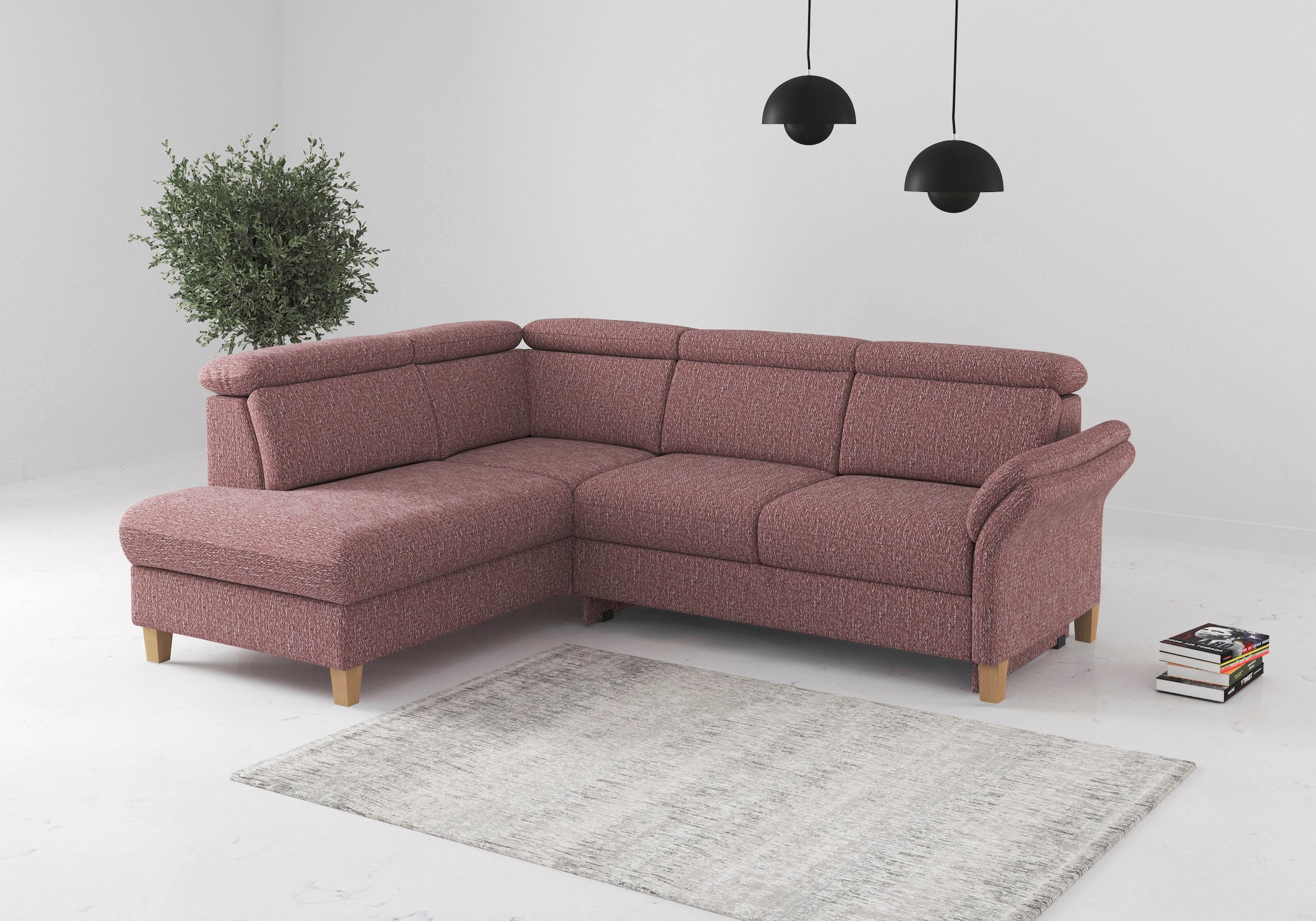 OTTO home Ecksofa "Glendale, L-Form" inkl. Kopfteilverstellung, wahlweise mit Vorziehsitz und Bettkasten