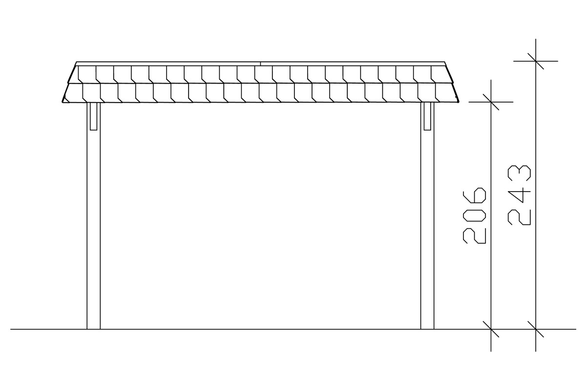 Skanholz Einzelcarport »Wendland«, Leimholz-Nordisches Fichtenholz, 291 cm, dunkelgrau