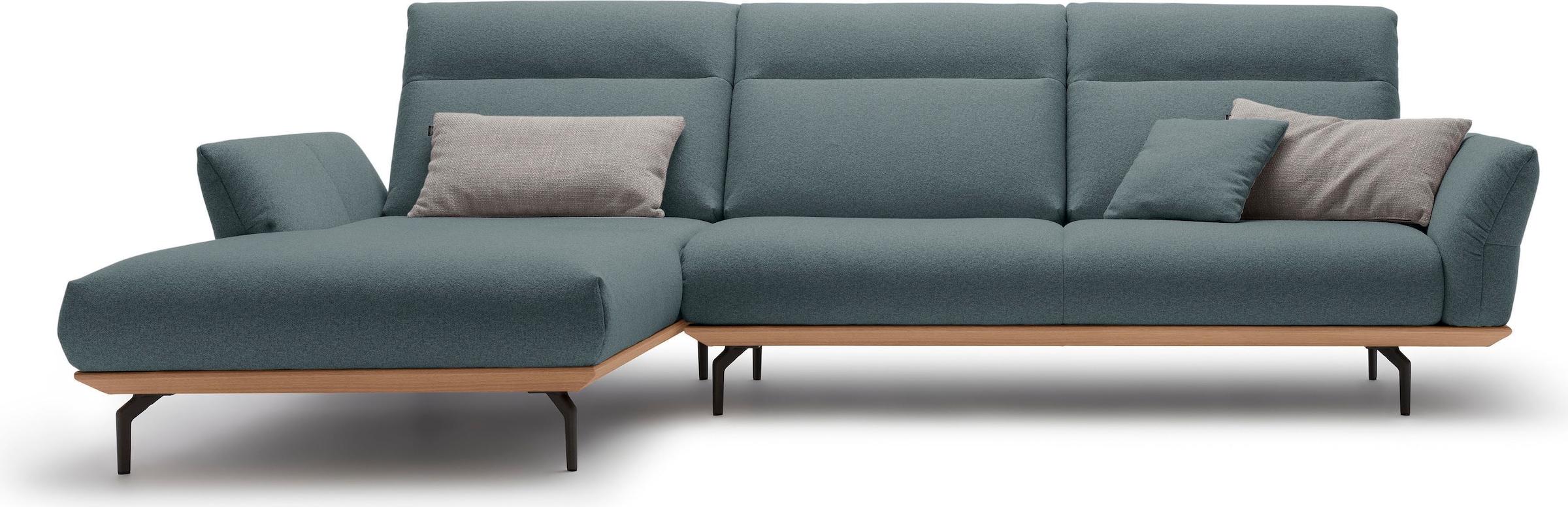 Creation BY ROLF BENZ Ecksofa »CR.460«, Sockel in Eiche, Winkelfüße in Umbragrau, Breite 318 cm