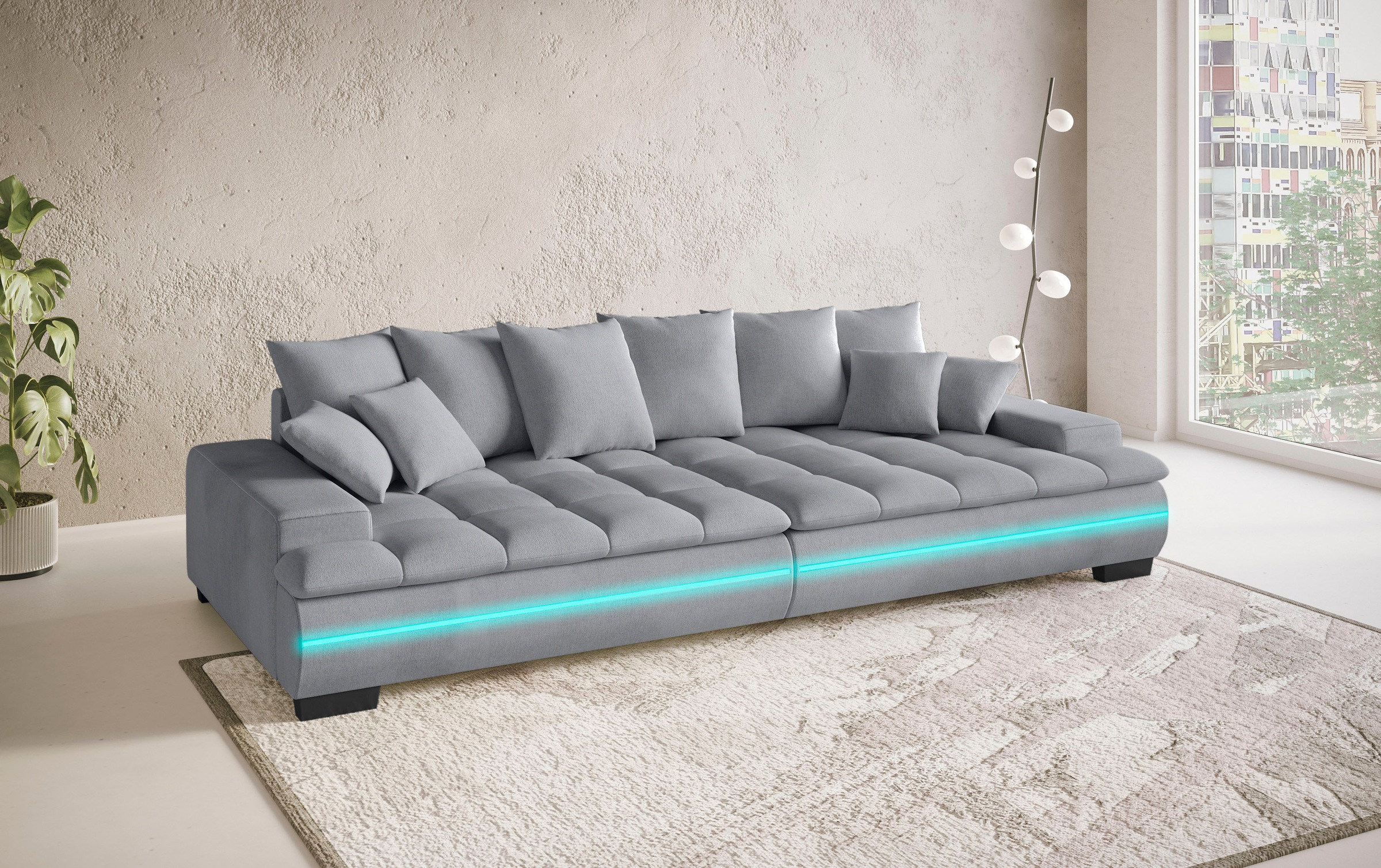 Mr. Couch Big-Sofa »Haiti II«, RGB-LED Beleuchtung, Kaltschaumpolsterung, bis 140 kg belastbar