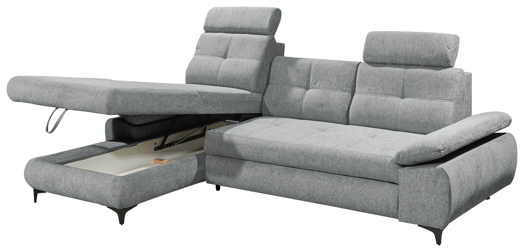 ED EXCITING DESIGN Ecksofa »Altona L-Form«, (2 St.), mit Bettfunktion, Bettkasten, Armteilverstellung & Kopfstützen