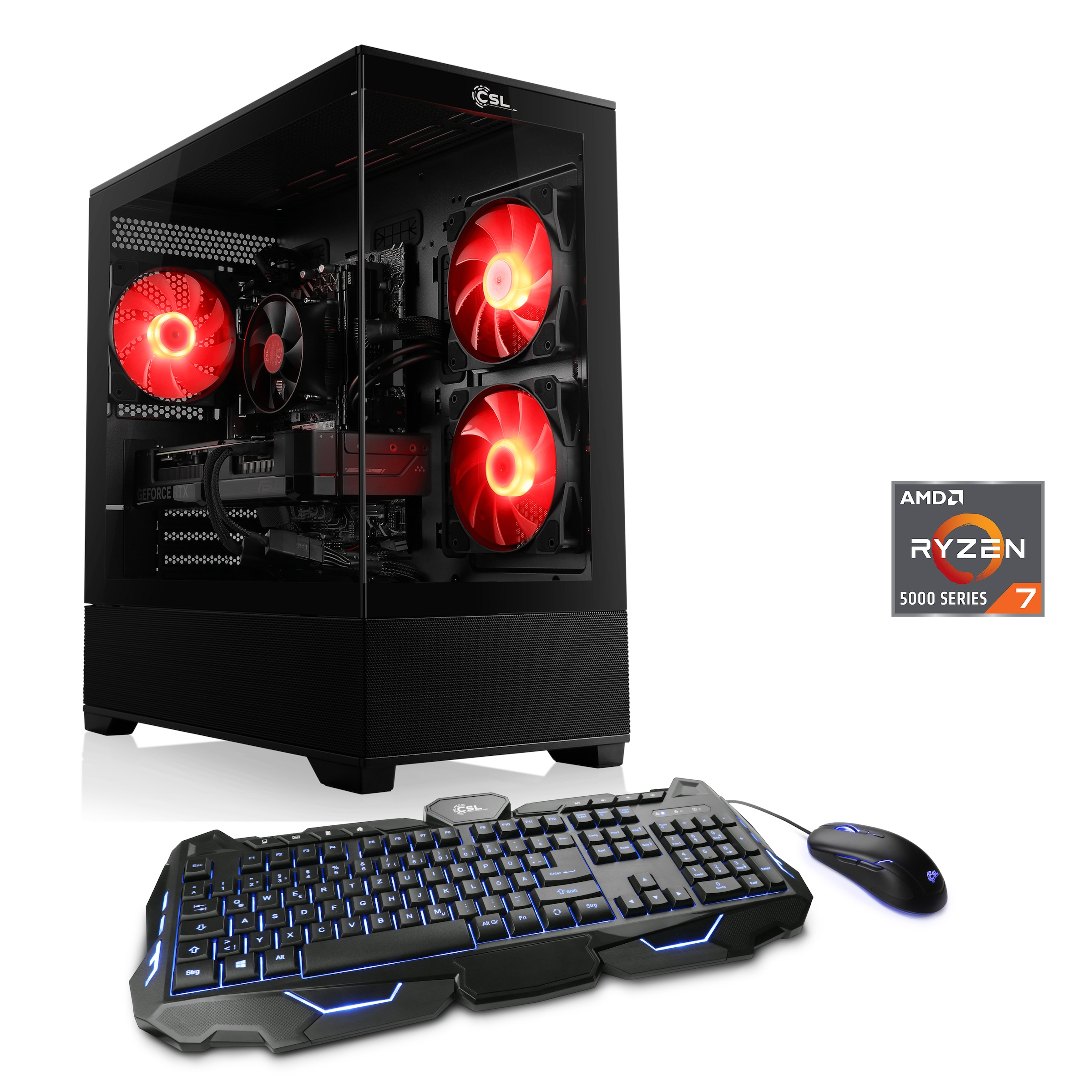 CSL PC "AeroVision V24366", schwarz, Microsoft Windows 11 Home (64 Bit), 32 GB RAM 1.000 GB SSD, Desktop-PCs, PC