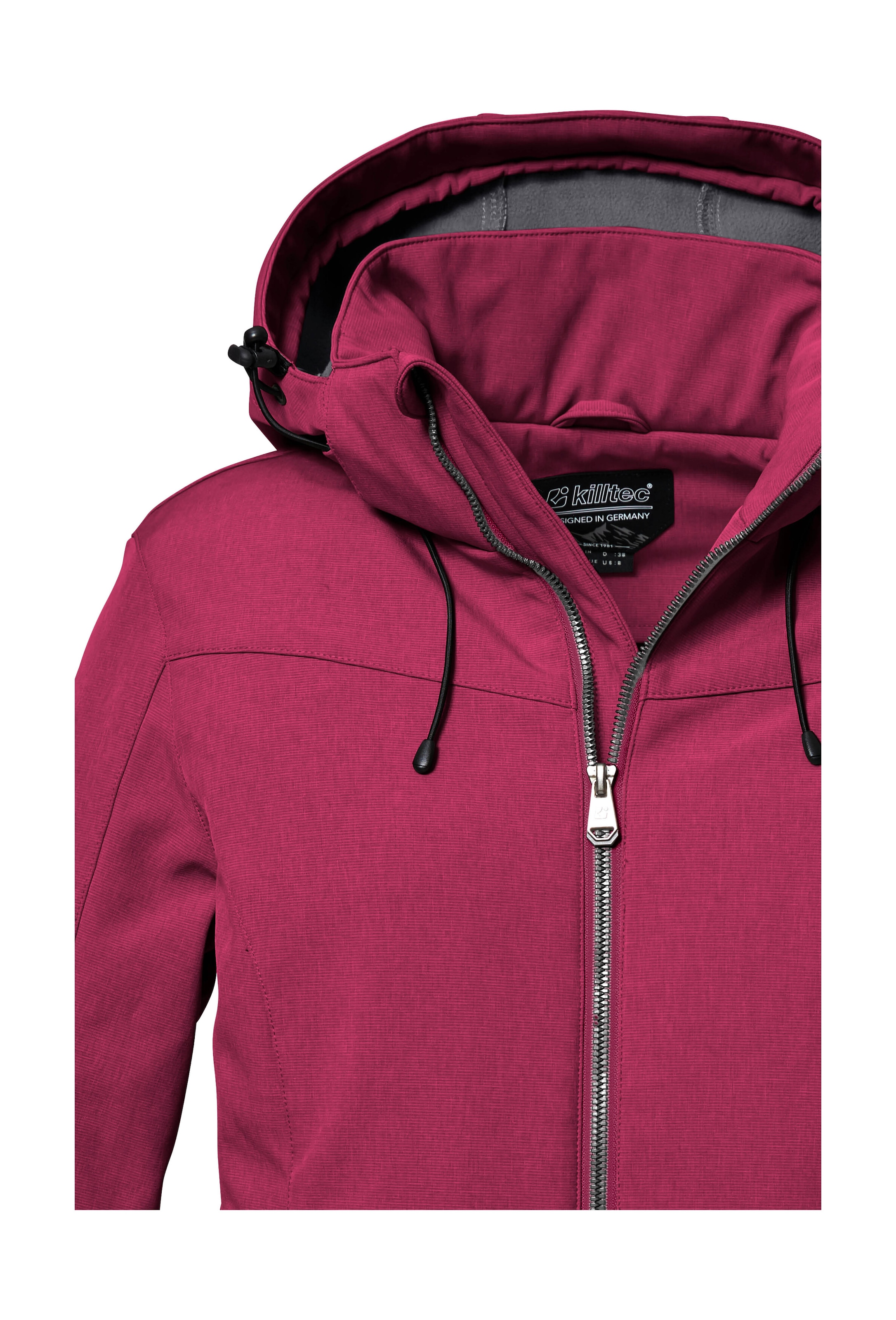 Killtec Softshelljacke »Damen Softshelljacke«, Wasserabweisende, winddichte Softshelljacke mit abnehmbarer Kapuze