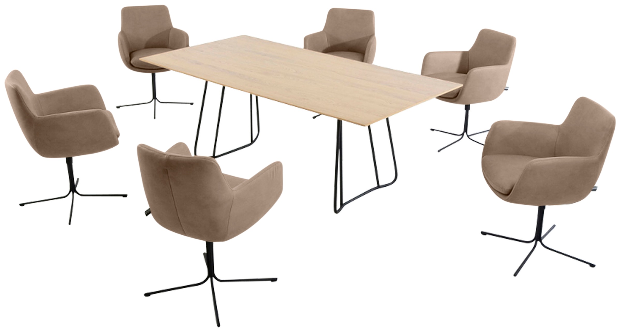 K+W Komfort & Wohnen Drehstuhl "Pego" () filigranem 4-Fuß-Gestell in schwar günstig online kaufen