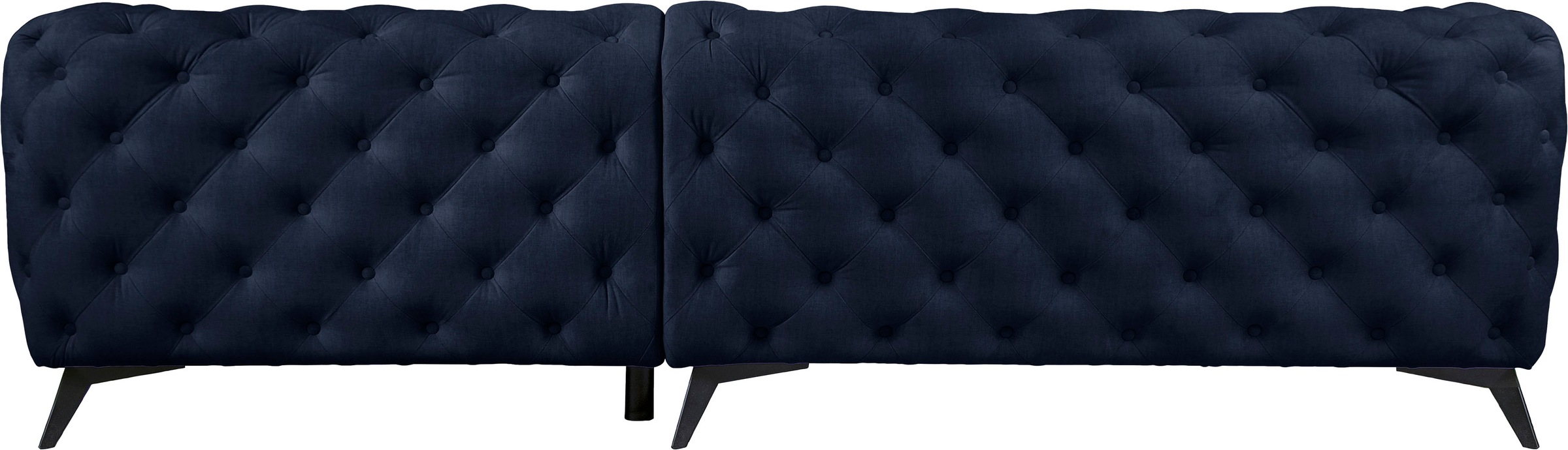 Leonique Chesterfield-Sofa »Ecksofa GLYNIS L-Form mit Wellenunterfederung, Maße B/T/H 264/204/75cm«, aufwändige Knopfheftung, moderne Chesterfield Optik, Fußfarbe wählbar