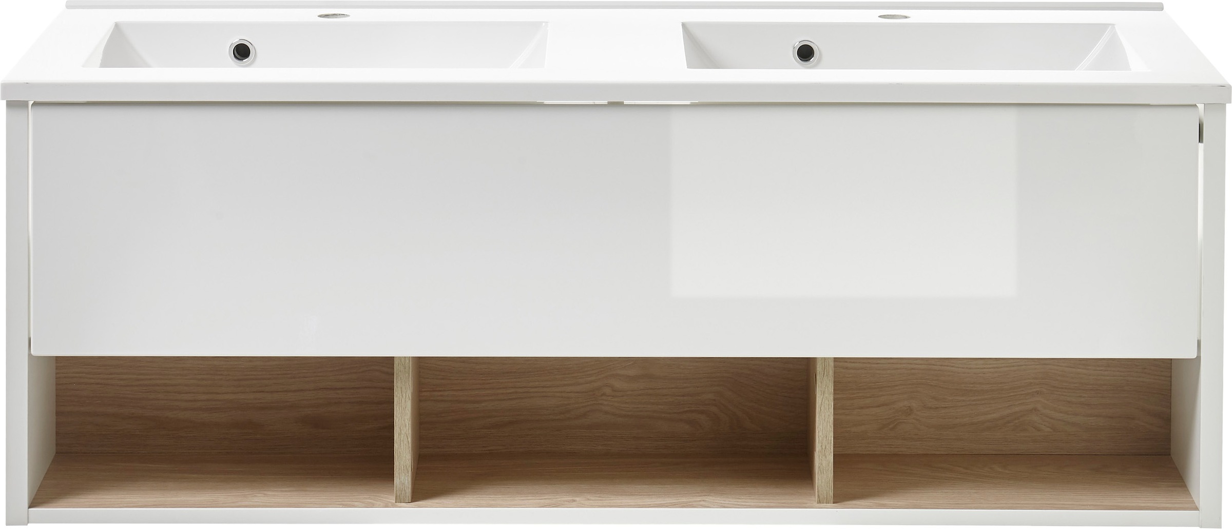 Places of Style Badmöbel-Set »Studio Line, Bad im modernen Design, 2-teiliges Badezimmer«, (2 St.), Waschtisch und Spiegel, in zwei Farben verfügbar, viel Stauraum