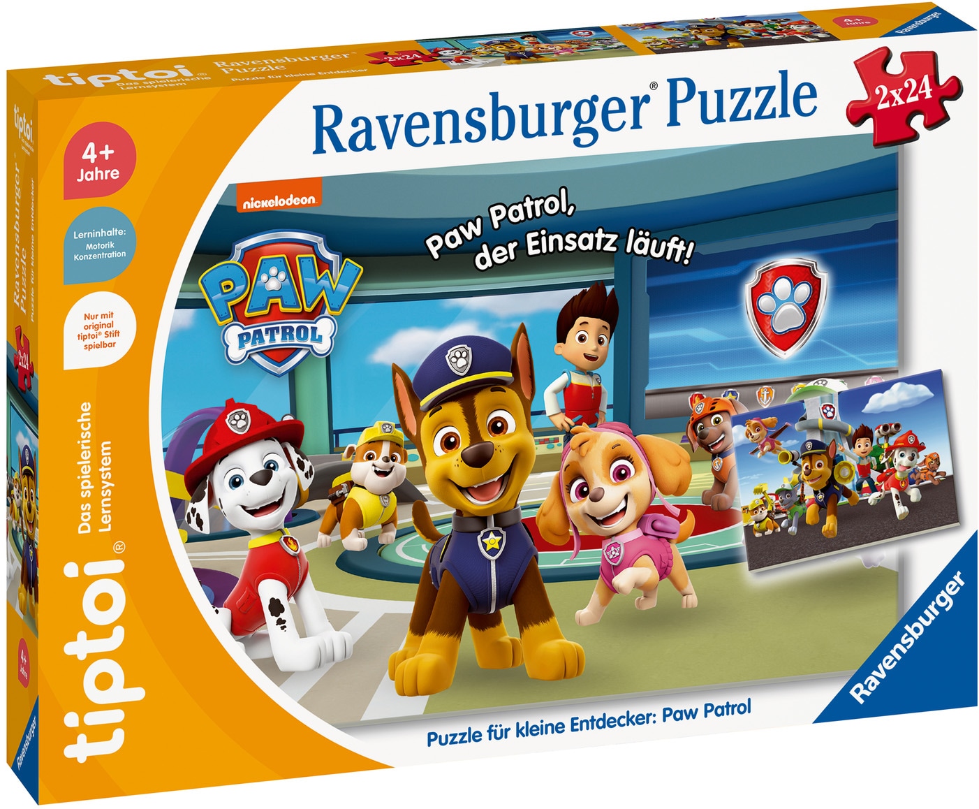 Puzzle »tiptoi® Puzzle für kleine Entdecker: PAW Patrol«, (2 x 24 Teile) Made in...