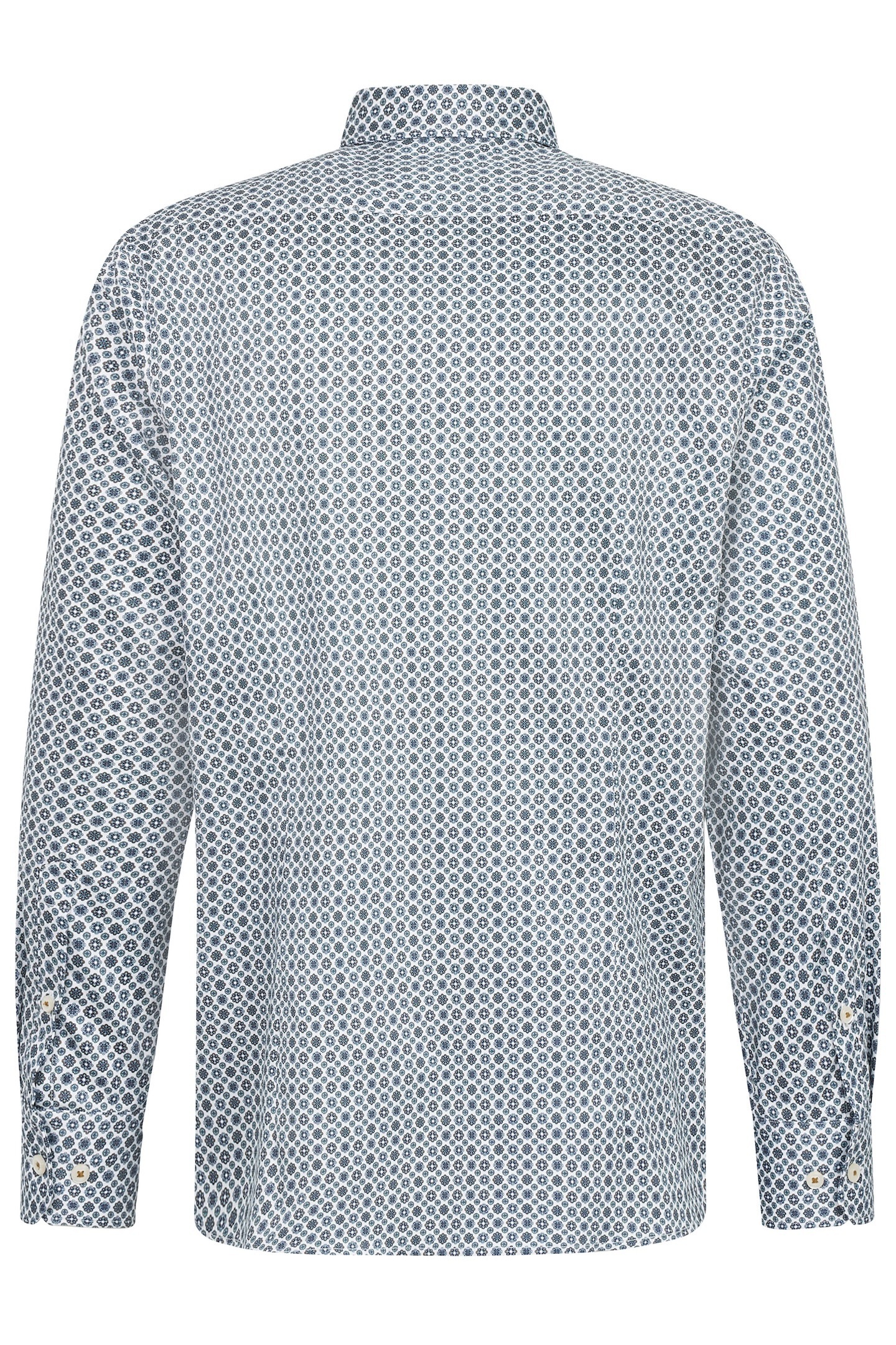 Langarmhemd BUGATTI, Herren, Gr. 3XL, Normalgrößen, 320, hellblau, 100% Baumwolle, geblümt, normal, eckige 2-Knopf-Manschette, Hemden, aus Baumwolle in Satinoptik 3