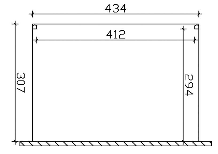 Skanholz Terrassendach »Modena«, 434 cm Breite, verschiedene Tiefe