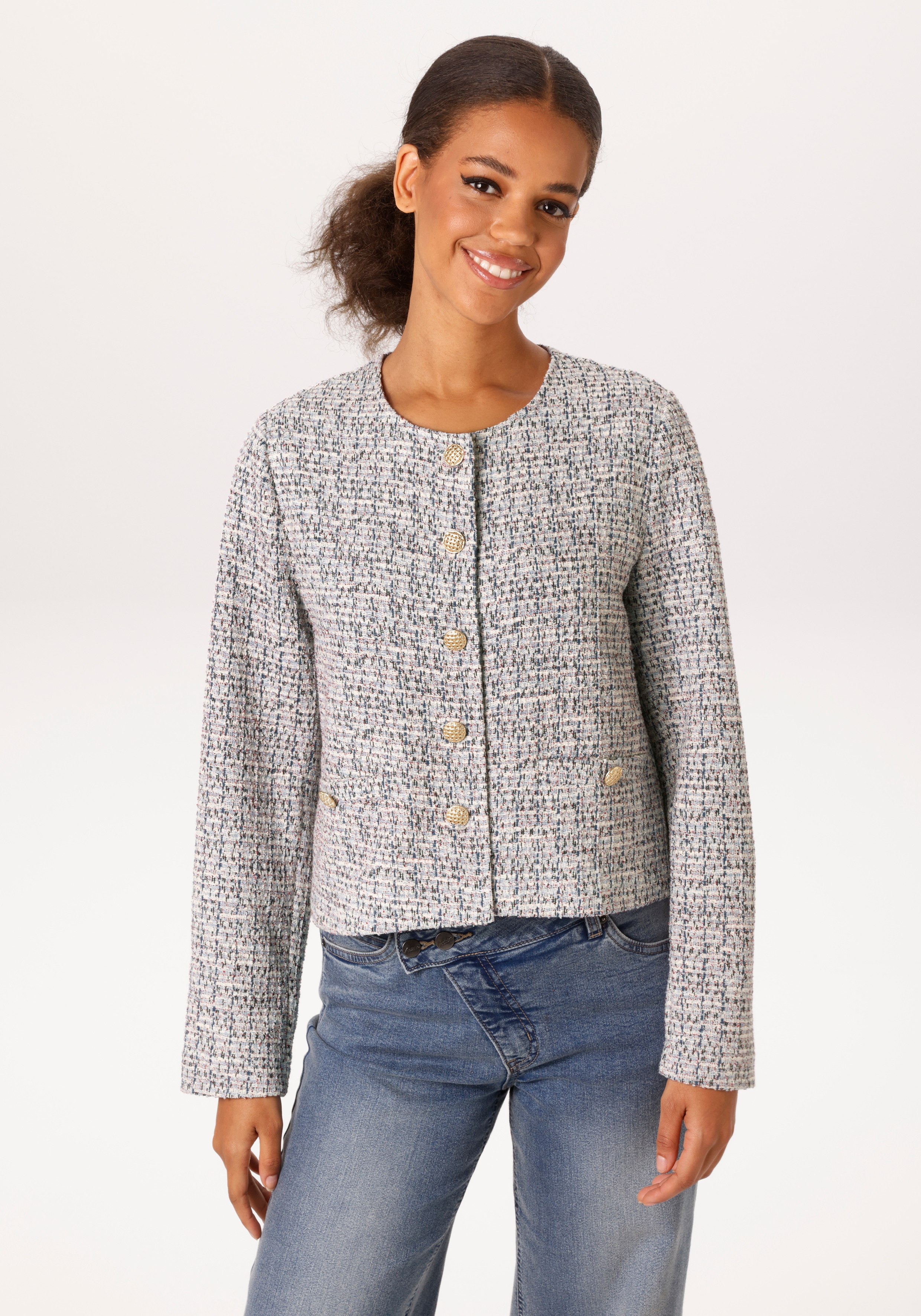 Aniston CASUAL aus melierter Bouclé-Jacquard-Qualität