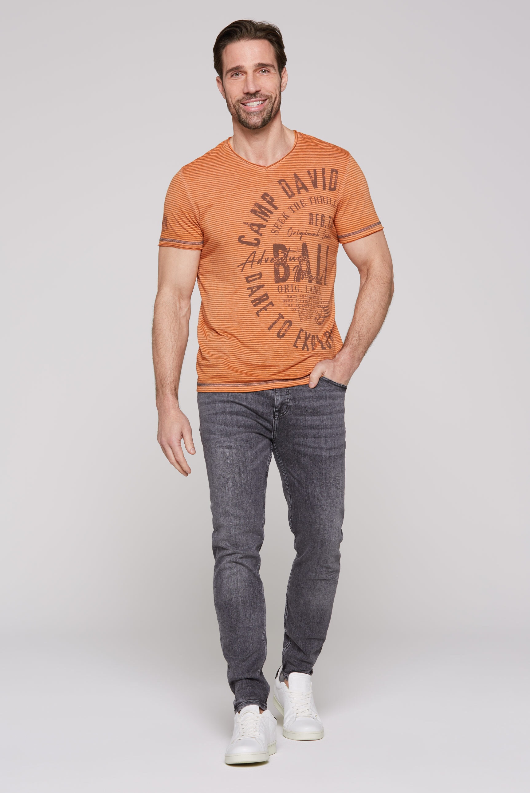 CAMP DAVID V-Shirt, mit Baumwolle