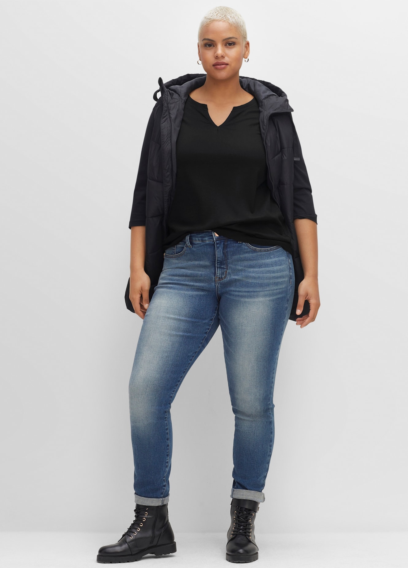 Sheego 3/4-Arm-Shirt »3/4-Arm-Shirt«, (1 tlg.)