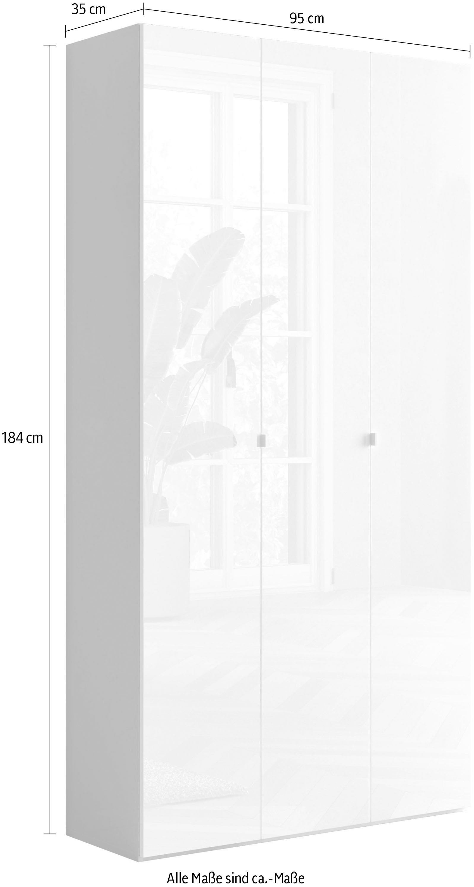 INOSIGN Schuhschrank »SMILE Breite 95 cm, Höhe 184 cm, Schuhregal mit 7 Ebenen,«, Schuhkommode in Weiss Hochglanz Lack