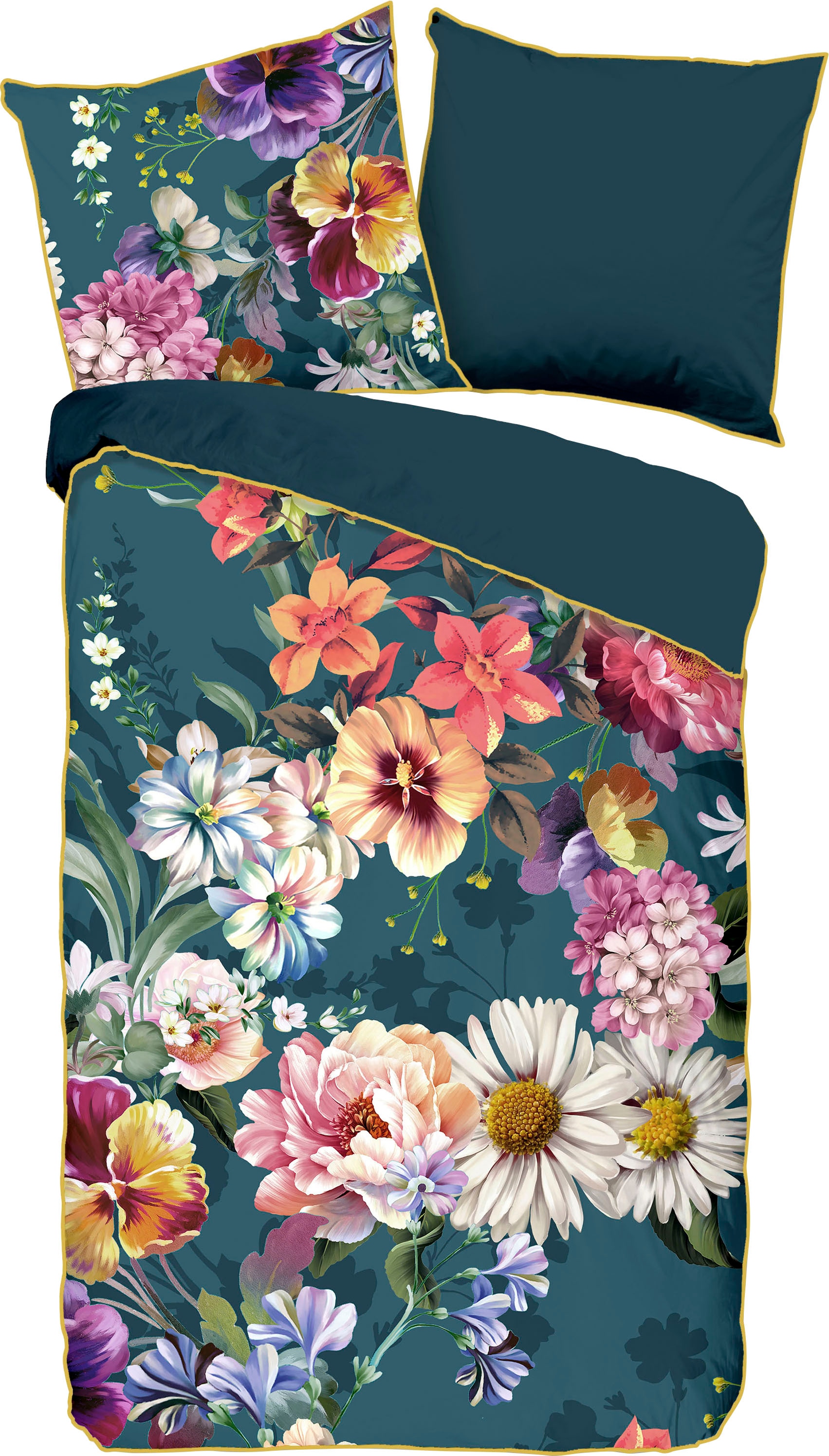 Descanso Wendebettwäsche "Novara" 2 Stk. tlg. Baumwolle, Satin, 135x200, Bi günstig online kaufen