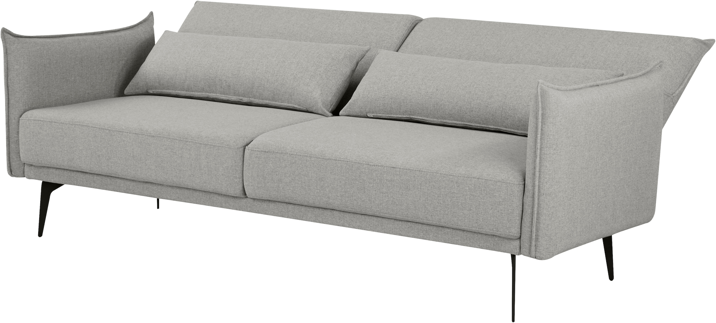 INOSIGN Schlafsofa »TULARE, 204 cm, klappbarer 3-Sitzer mit verstellbarer Rückenlehne,«, Schlaffunktion, Velvet-Samtvelours u. Webstoff