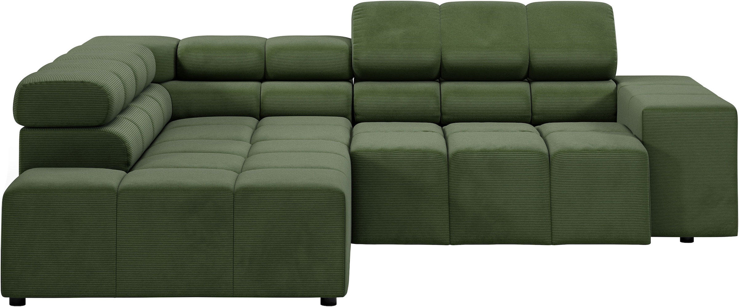 INOSIGN Ecksofa »Ancona, incl. Kopfteilverstellung + 3 Zierkissen, L-Form, bequem«, wahlweise motorische Sitztiefenverstellung, B/T(H: 249/215/70 cm