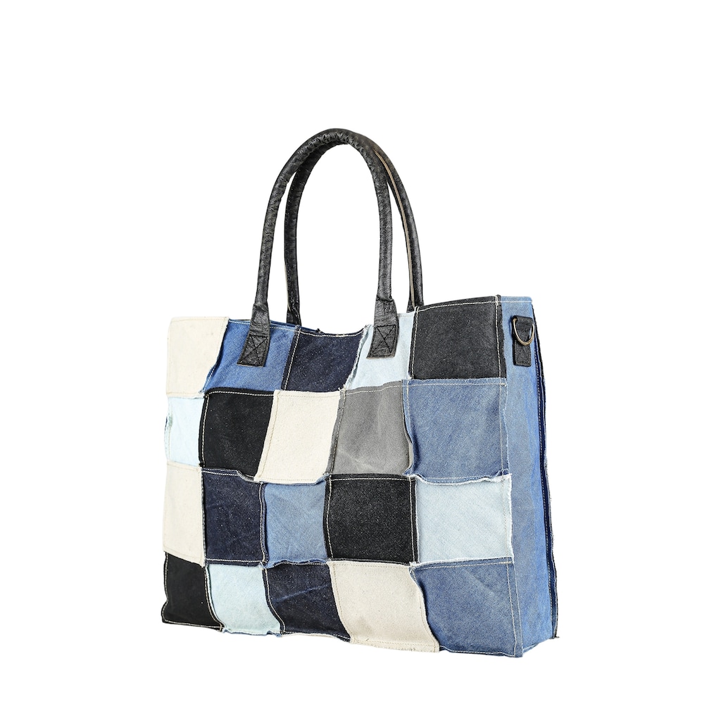 COLLEZIONE ALESSANDRO Schultertasche »Patchwork Jeans«, aus 45 Jeanspatches genäht