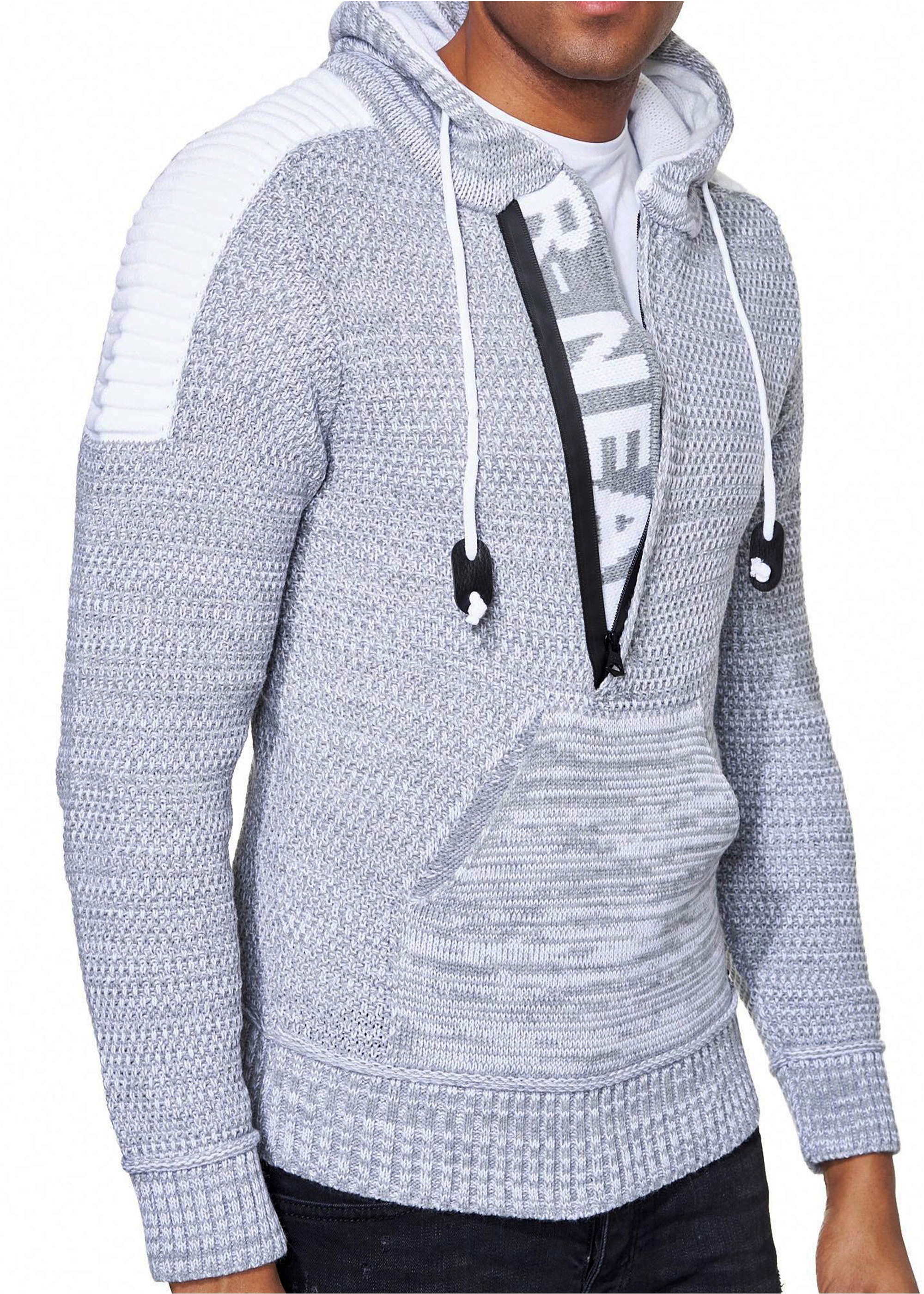 Rusty Neal Kapuzensweatshirt »Knitwear«, mit praktischem Reißverschluss
