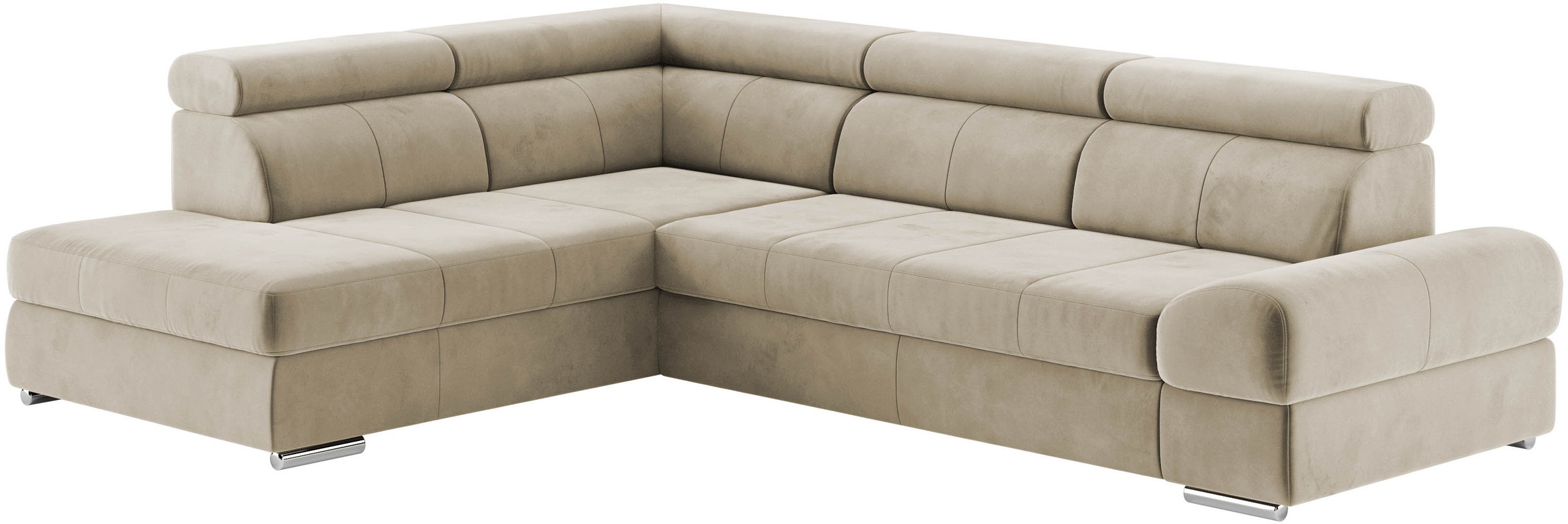 sit&more Ecksofa »Broadway L-Form«, mit verstellbaren Kopfteilen, wahlweise mit Bettfunktion