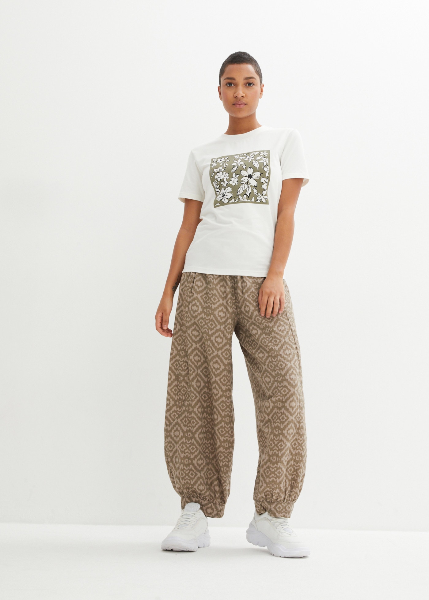 bonprix Pumphose  Loose Fit, weites Bein, aus reiner Baumwolle