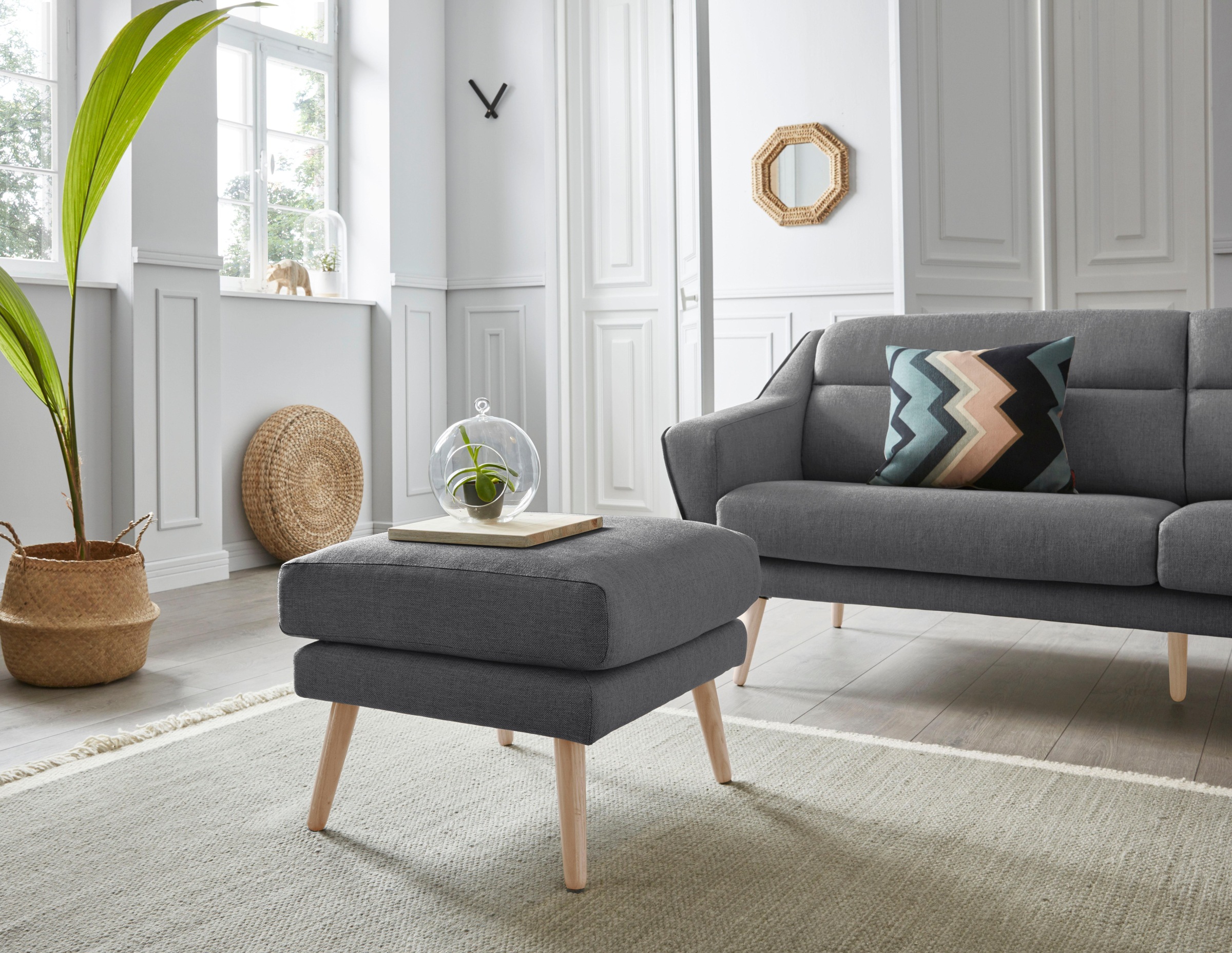 Thumbnail - OTTO home Hocker "Bille" mit Eiche-Beinen, Design by Morten Georgsen