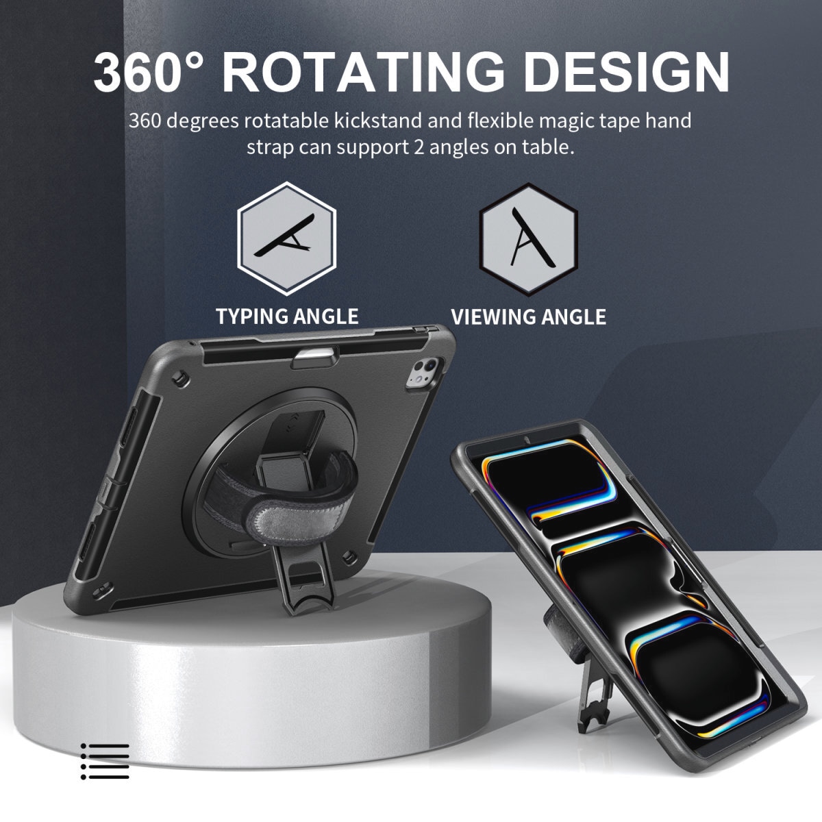4smarts Tablet-Hülle »Rugged Case GRIP für Apple iPad Pro 13 (M4, 2024)«, Backcover, Schutzhülle, Handyschutzhülle, Case, Schutzcase, stoßfest