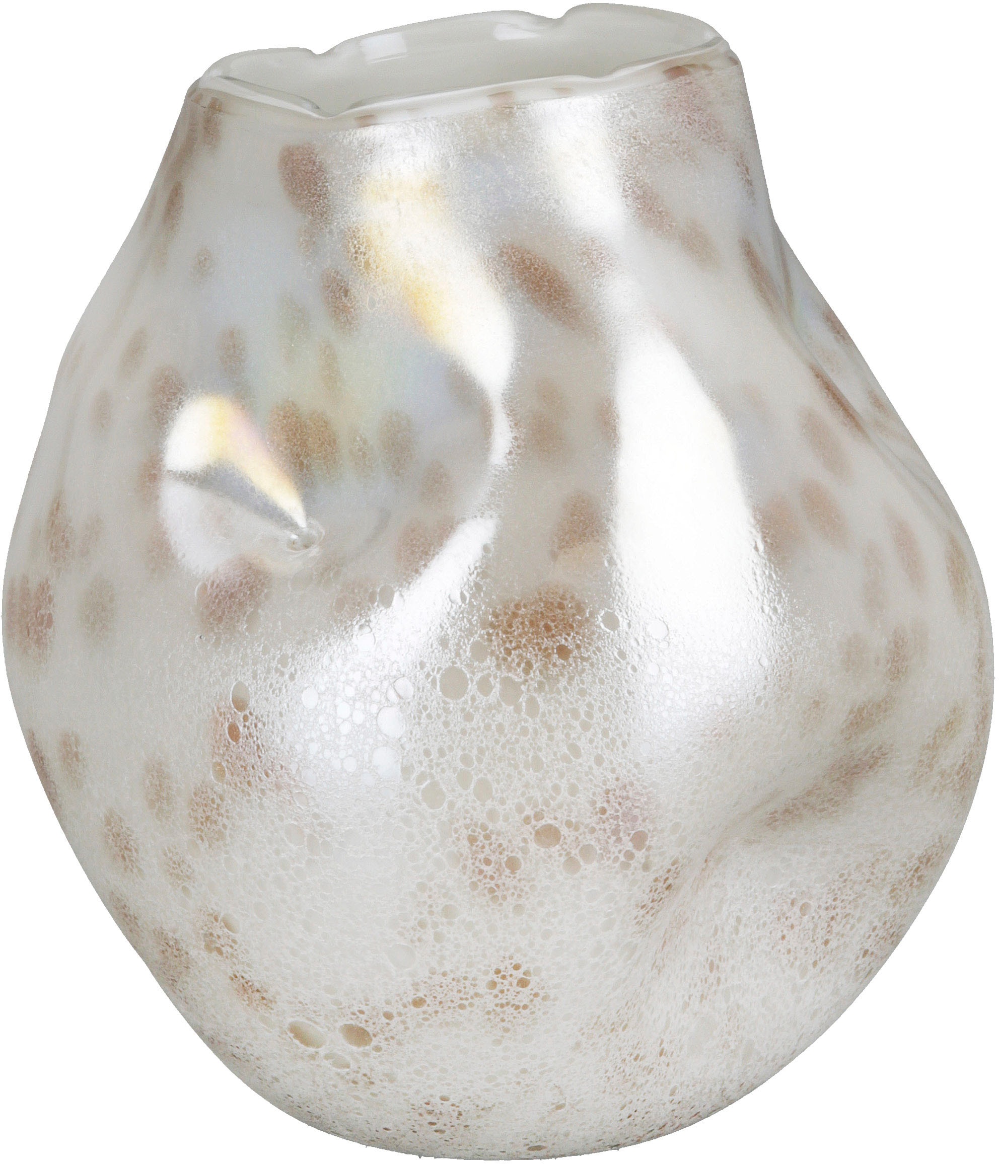 Casablanca by Gilde Tischvase "Crumple, Dekovase", (1 St.), Vase aus Glas, mit feiner Oberflächenstruktur