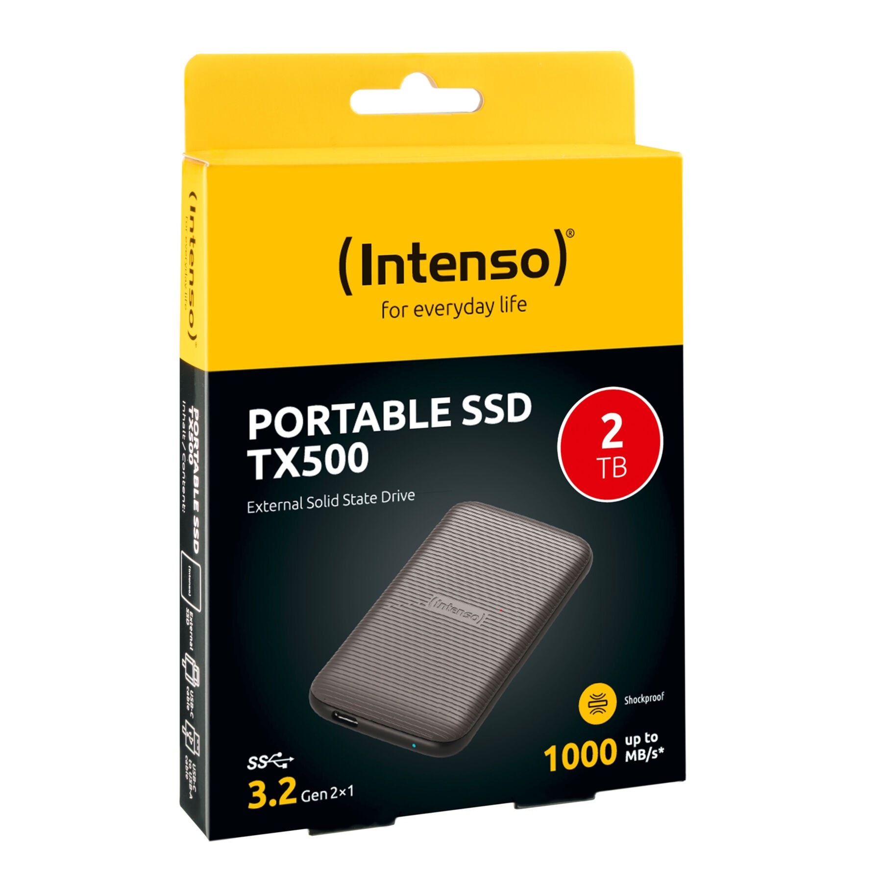 Intenso externe SSD »TX500 2TB Lesen/Schreiben bis zu 1000 MB/s«, Anschluss USB 3.2 Gen-2