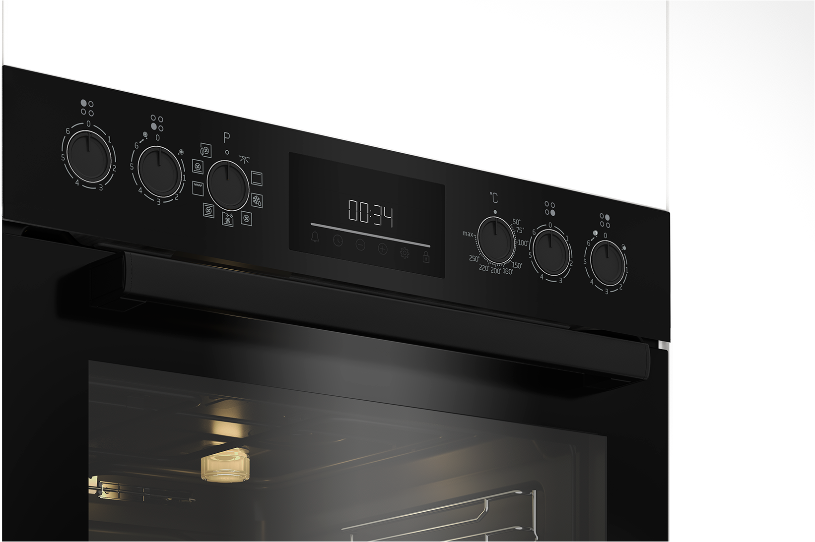 BEKO Induktions Herd-Set »BBUM17341BE«, mit 2-fach-Teleskopauszug, (Set), Heißluft mit Ringheizkörper