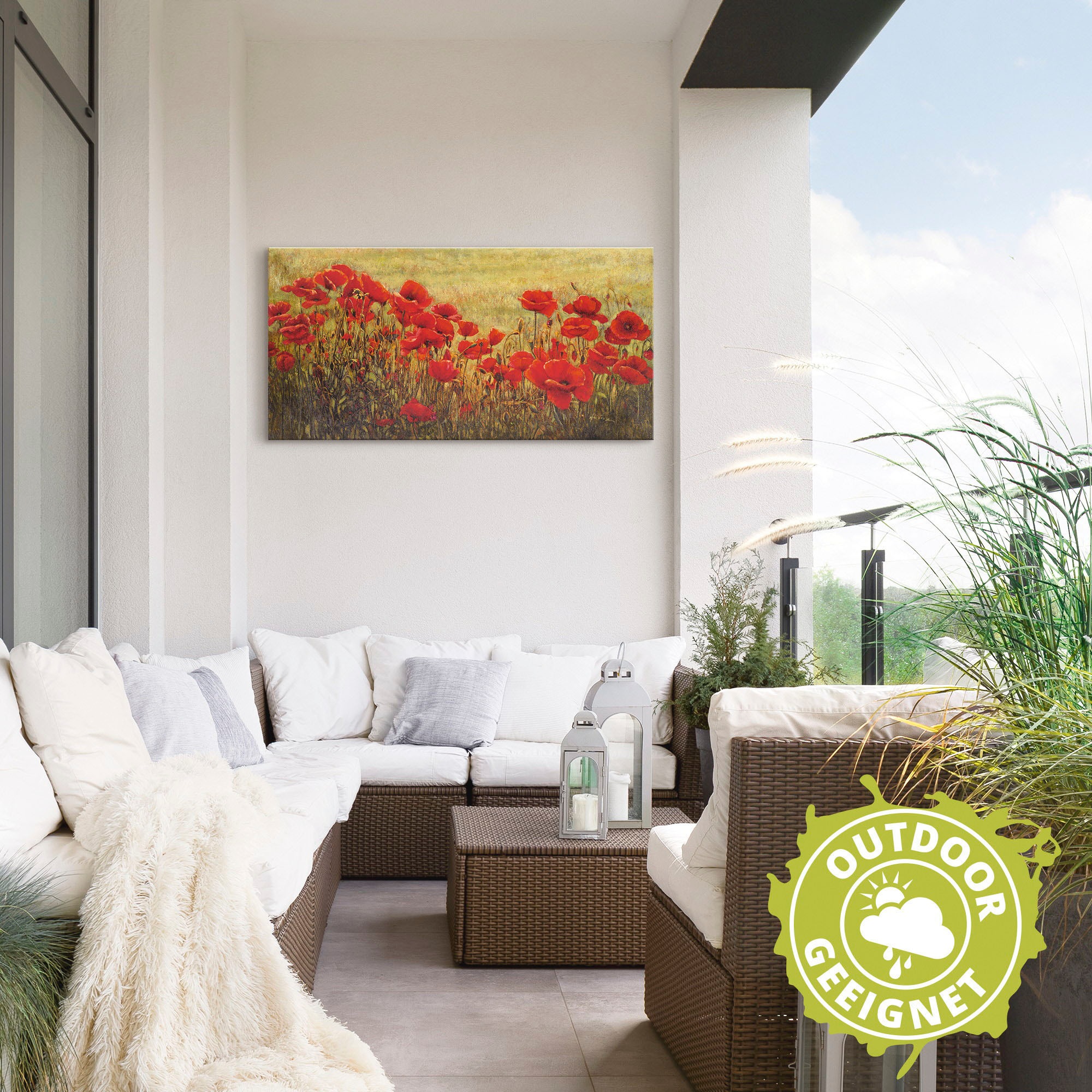Artland Wandbild »Mohnfeld«, Blumenwiese, (1 St.), als Alubild, Outdoorbild, Leinwandbild in verschied. Größen