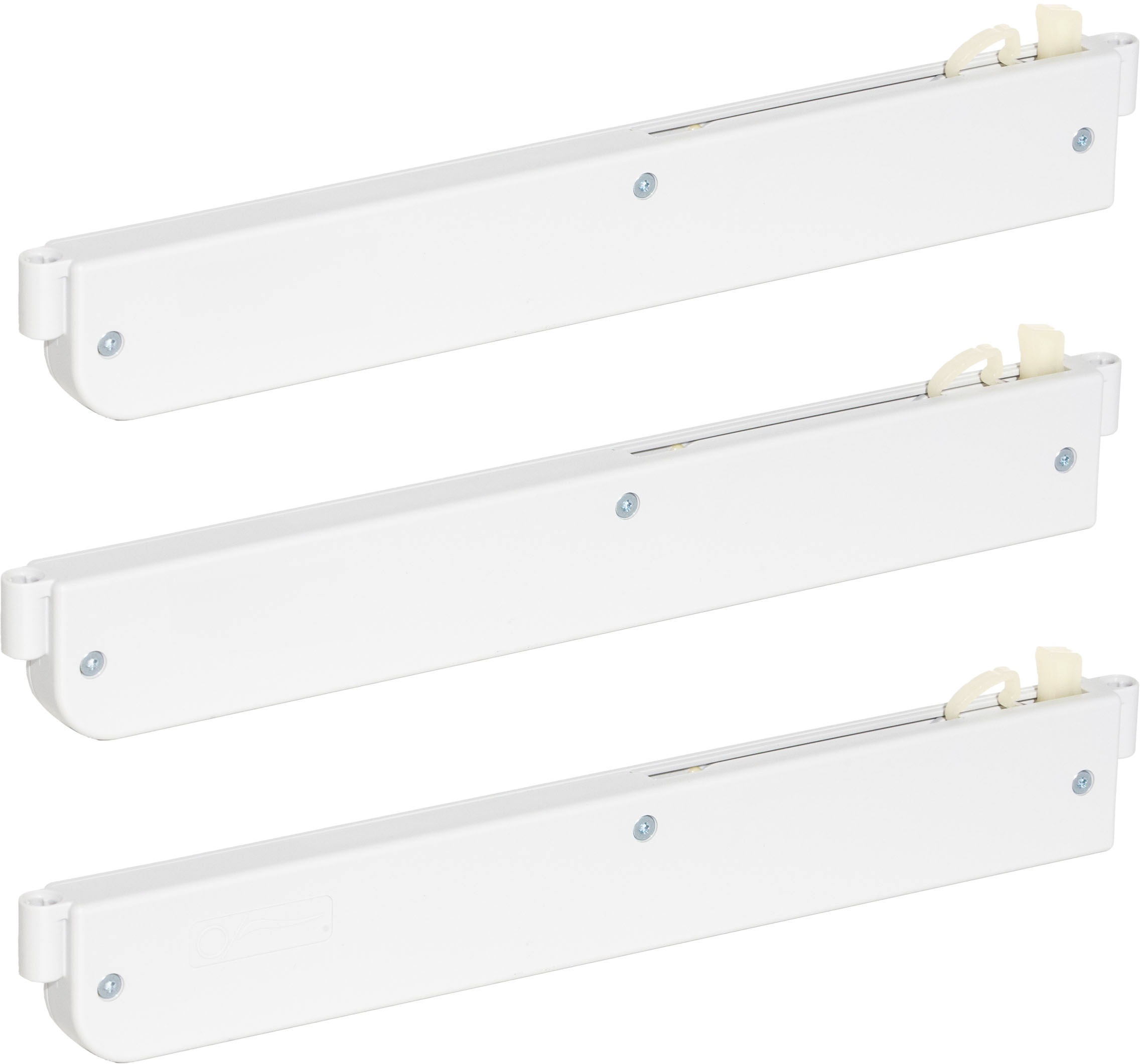 Schwebetürselbsteinzug RAUCH, B:5cm H:1,5cm T:27cm, grau, Kunststoff, Türdämpfer, "Soft-Close Zubehör Kleiderschrank Türdämpfer", 3er-Set für