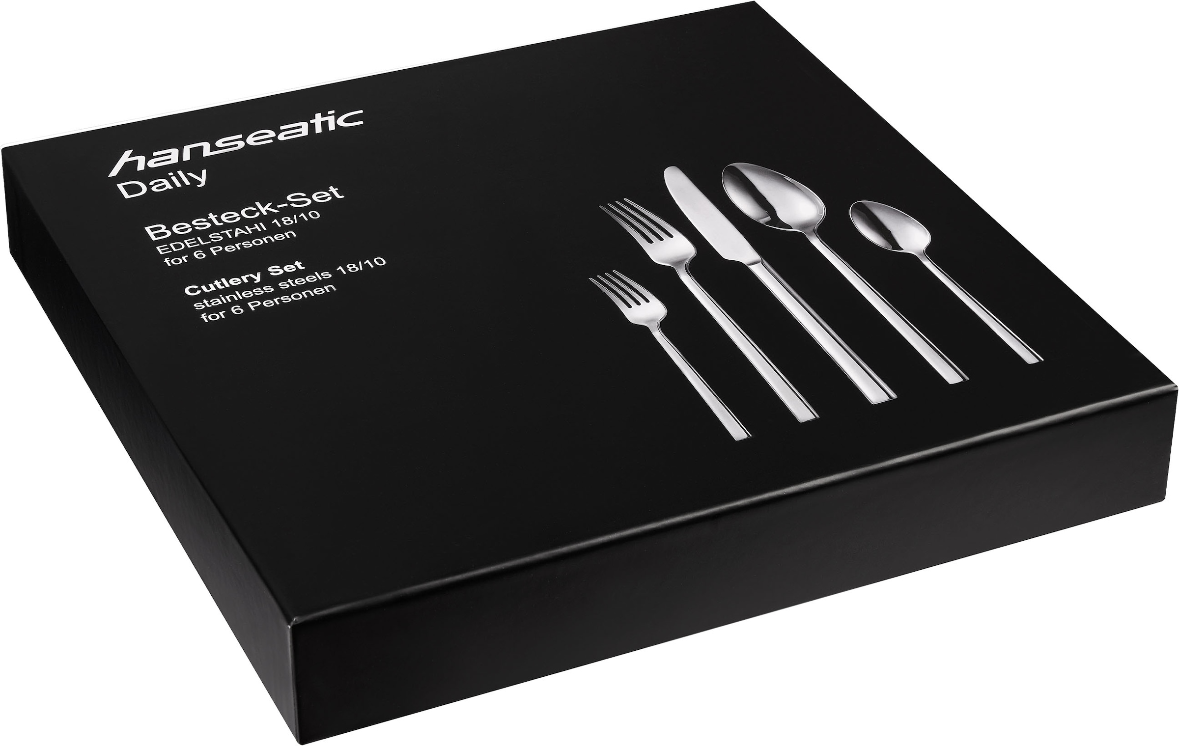 Hanseatic Besteck-Set »DAILY, 30 Teile für 6 Personen, geradlinige Griffenden, polierte Optik« leichtes und minimalistisches Design
