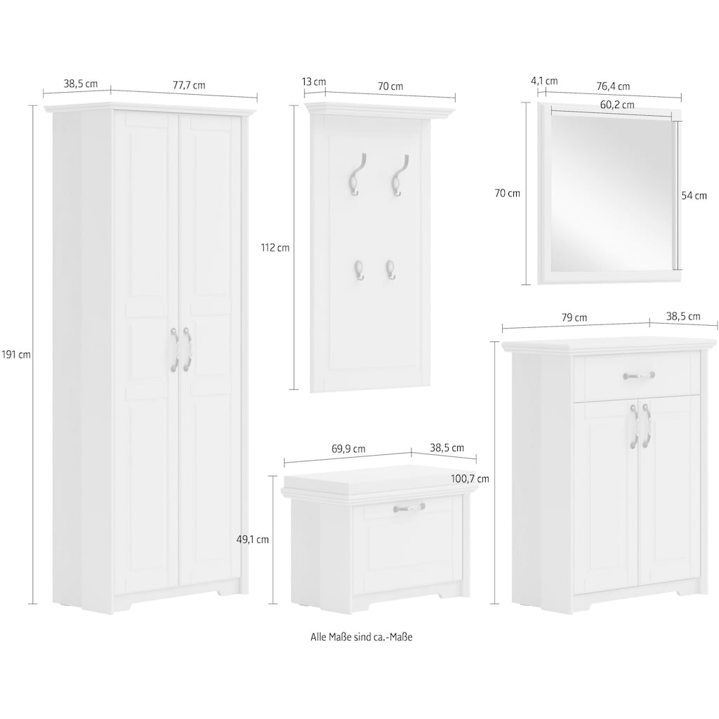 Home affaire Garderoben-Set »Evergreen«, (Set, 5 St.)