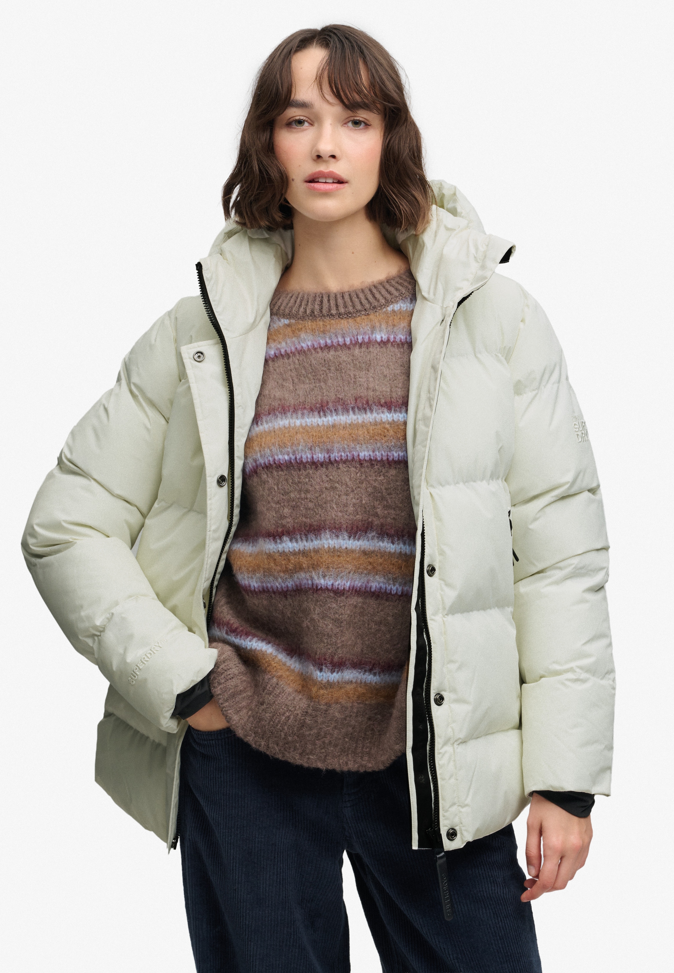 Superdry Steppjacke »HOODED 5 BAFFLE SPORTS PUFFER« mit Kapuze Kunstfaser, relaxed fit