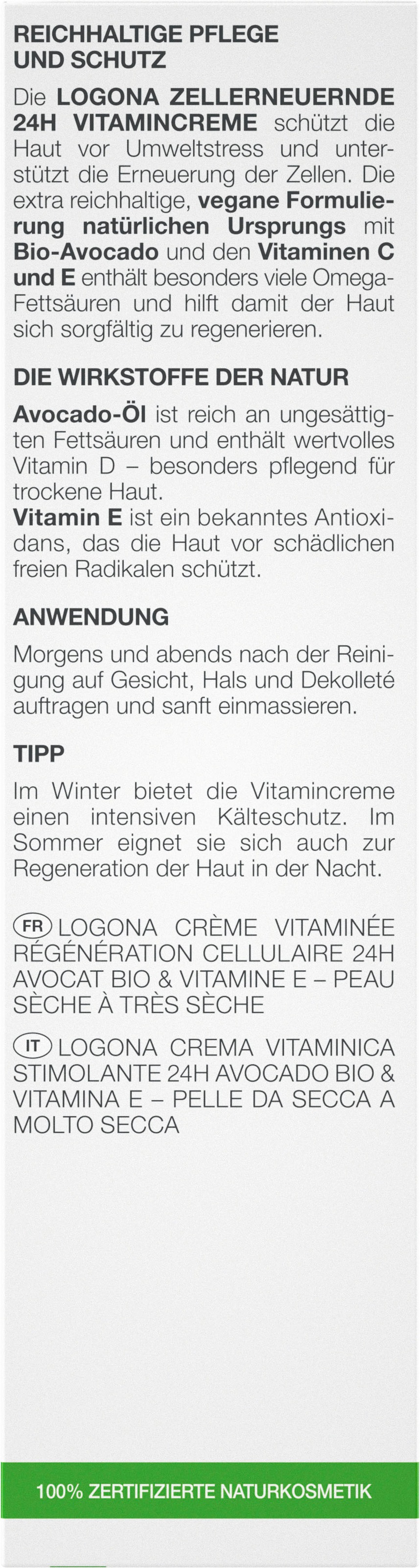 LOGONA Tagescreme »Logona nourish Zellerneuernde Vit.Creme« kaufen | BAUR