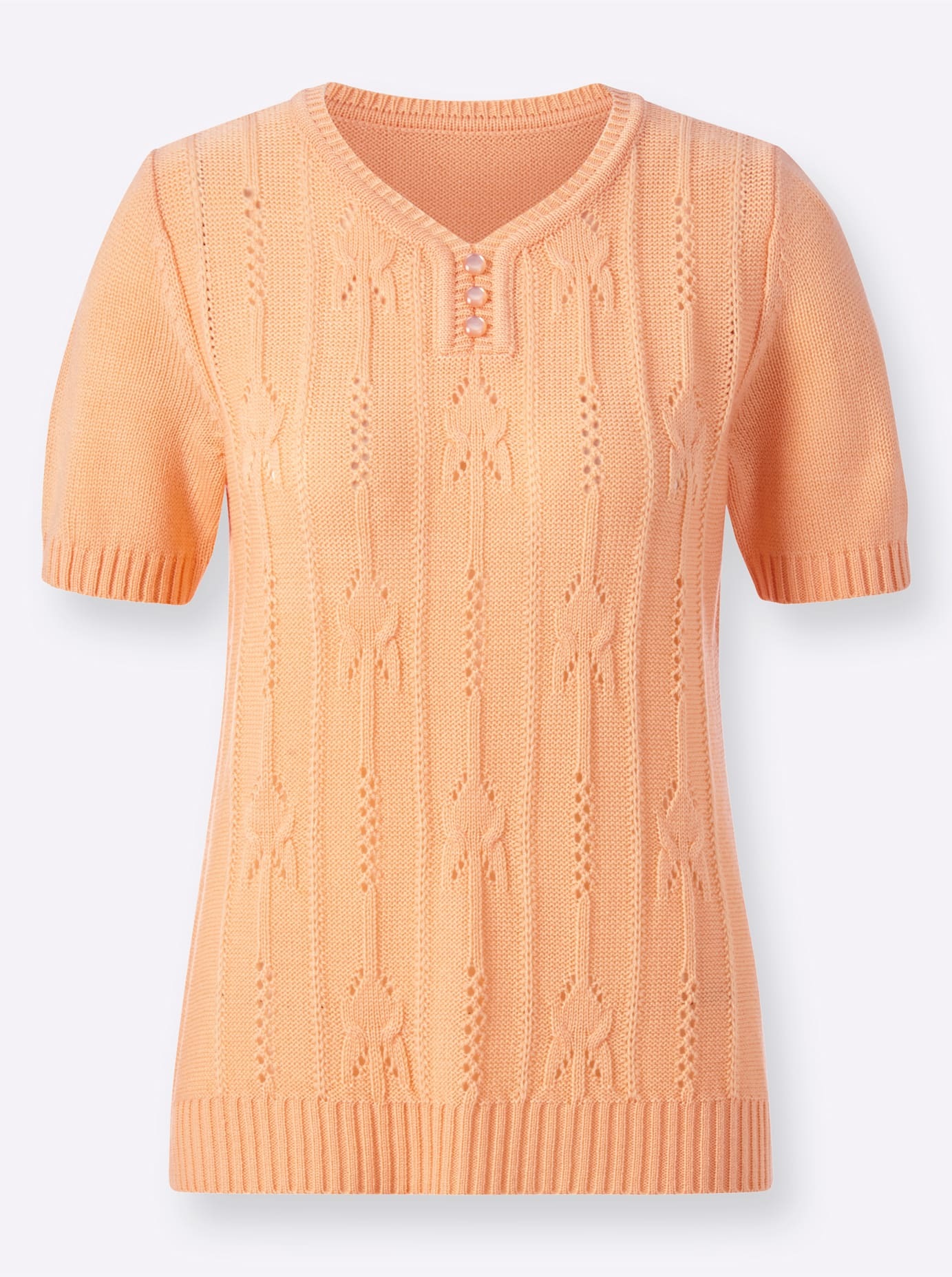 Classic Basics Women's Short Sleeve Sweater Apricot 42 3