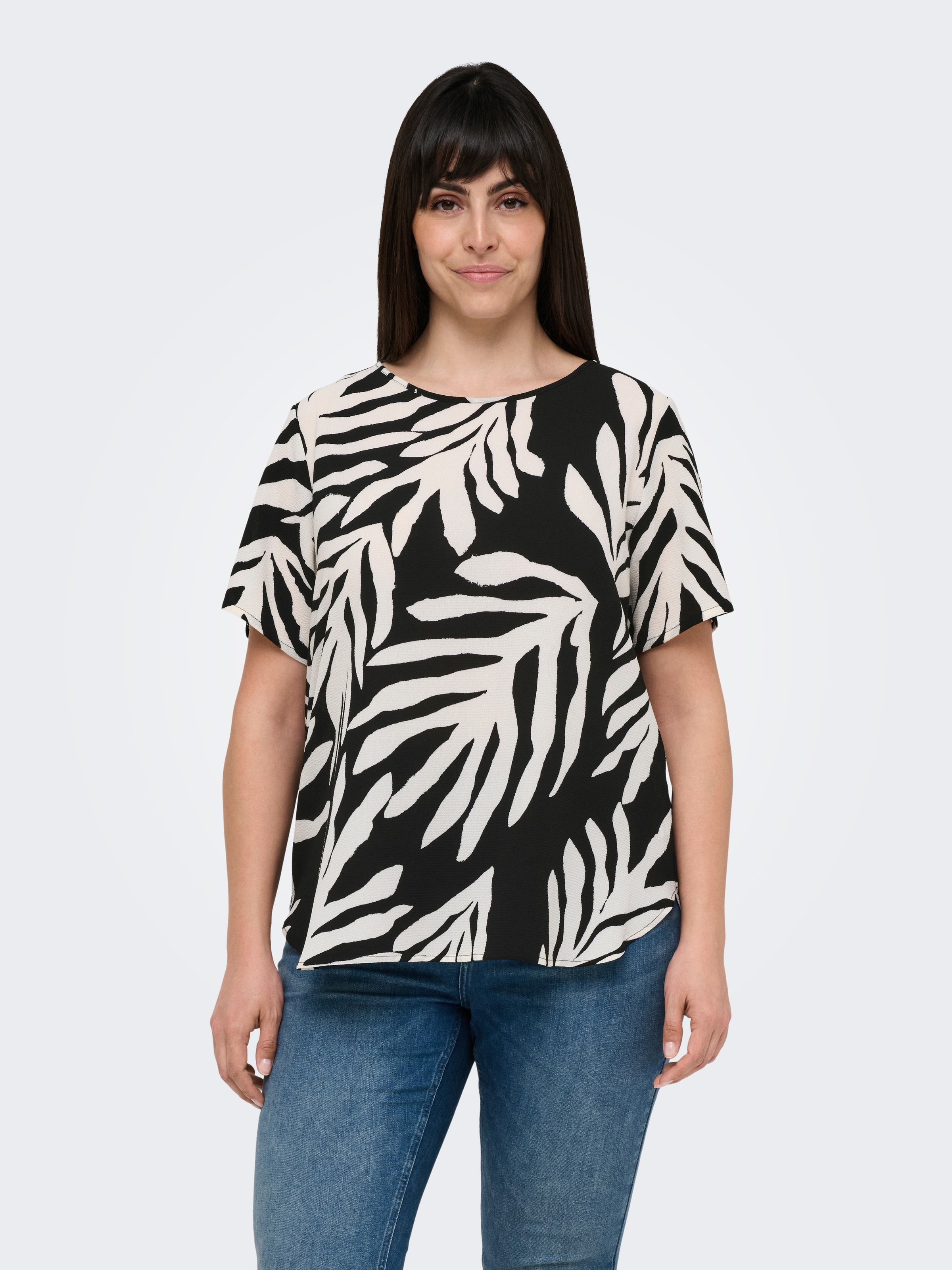 ONLY CARMAKOMA Shirtbluse "CARVICA SS TOP WVN NOOS" Materialmix, regular fi günstig online kaufen