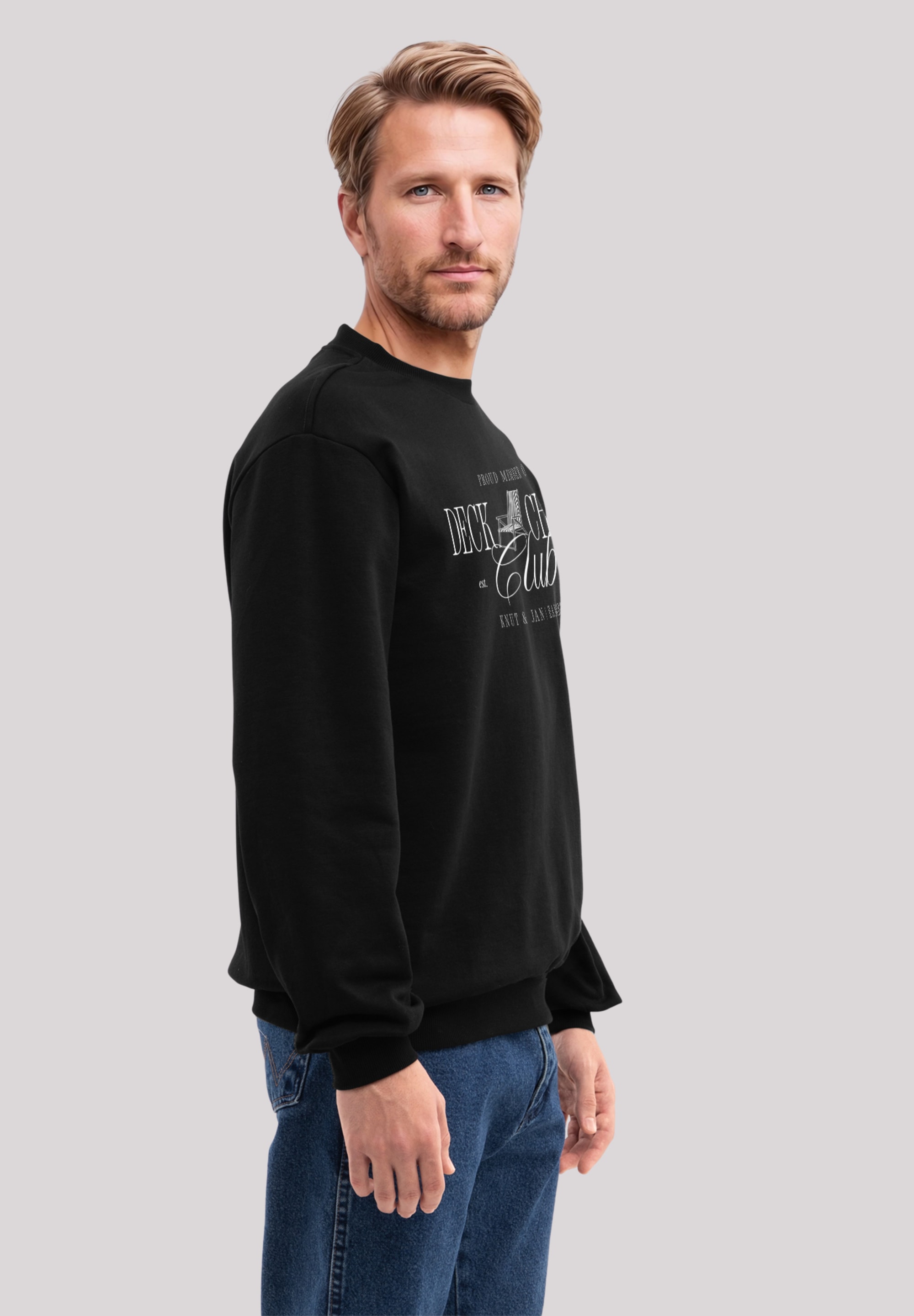 F4NT4STIC Sweatshirt »Deck Chair Club Knut und Jan«, Osteee Kollektion, Urlaub, Ahoi Moin