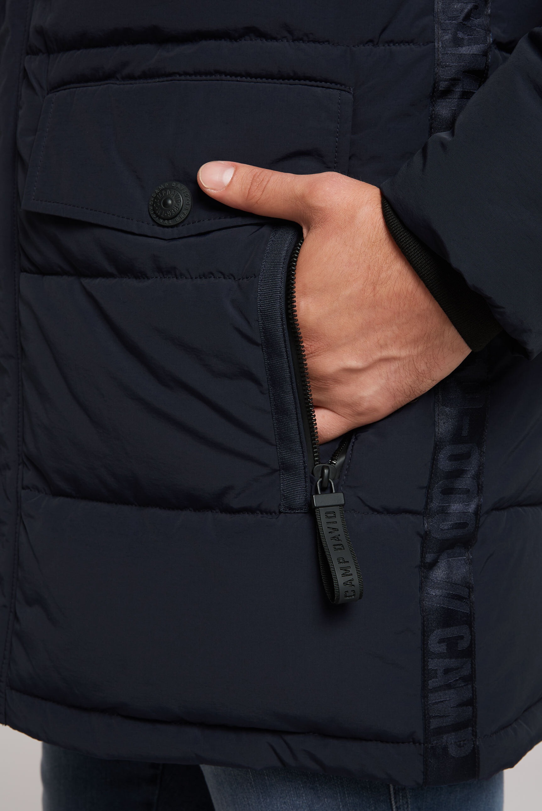 CAMP DAVID Langjacke, mit Kapuze, mit Windbreaker-Bündchen