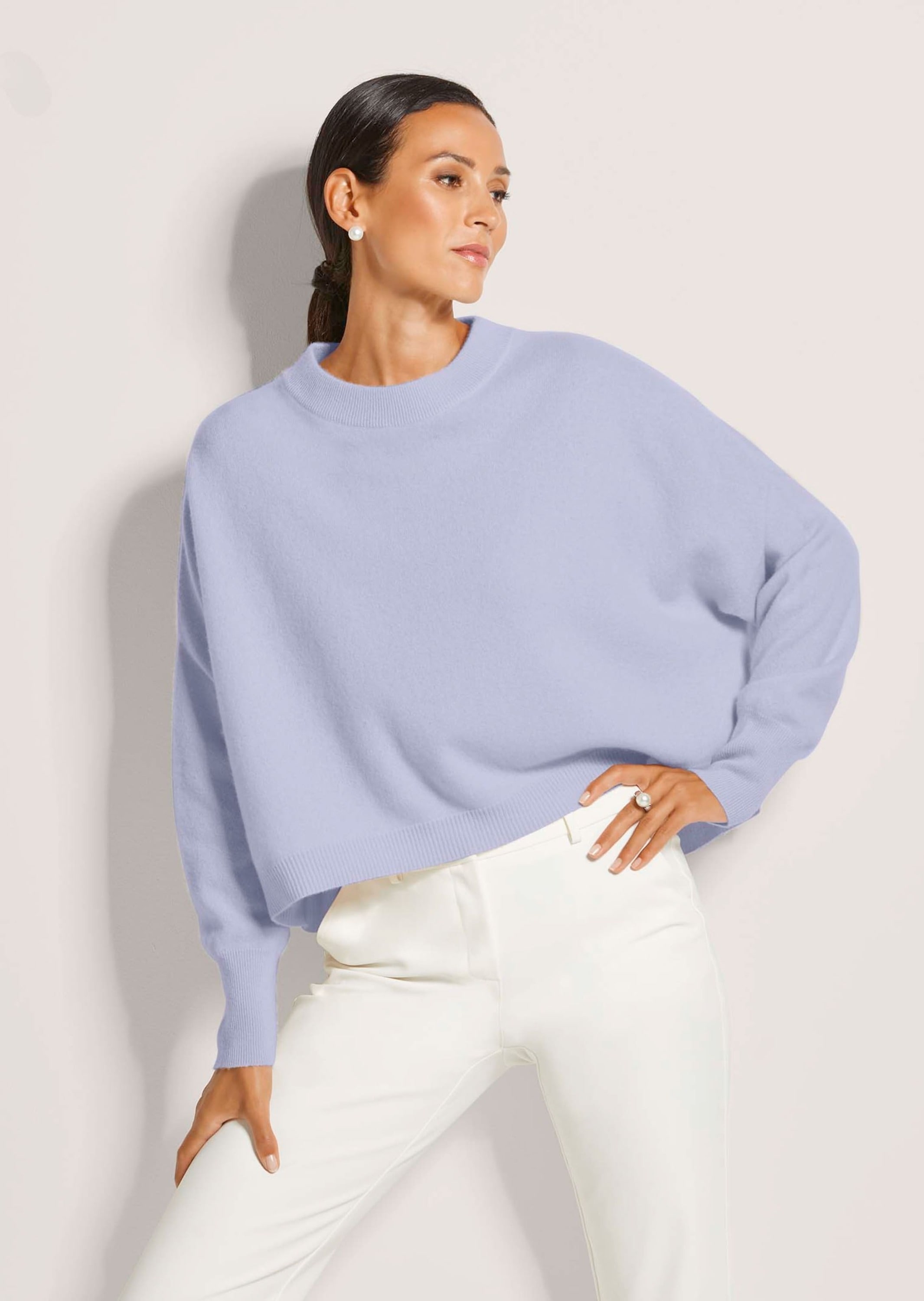 MADELEINE Longpullover »Strickpullover Kaschmir Pullover mit Rundhalsausschnitt« Oversized Look