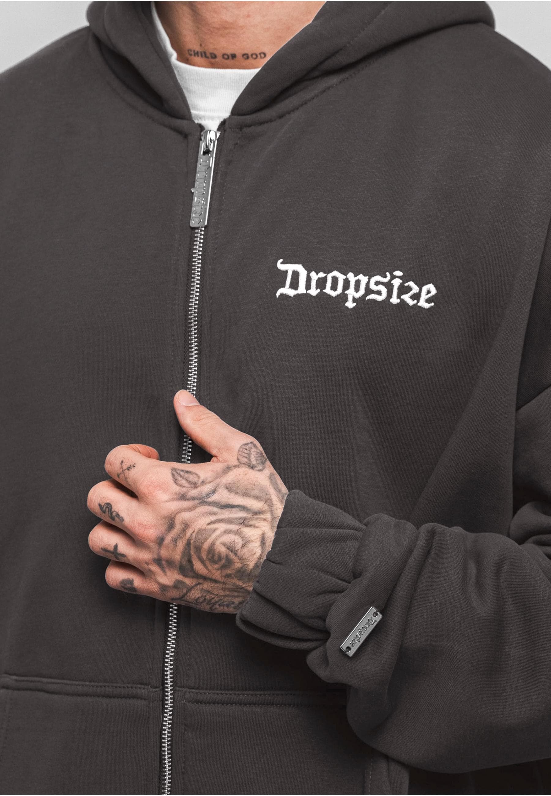 Dropsize Sweatjacke »Dropsize Herren Super Heavy Oversize Blank Zip Hoodie«