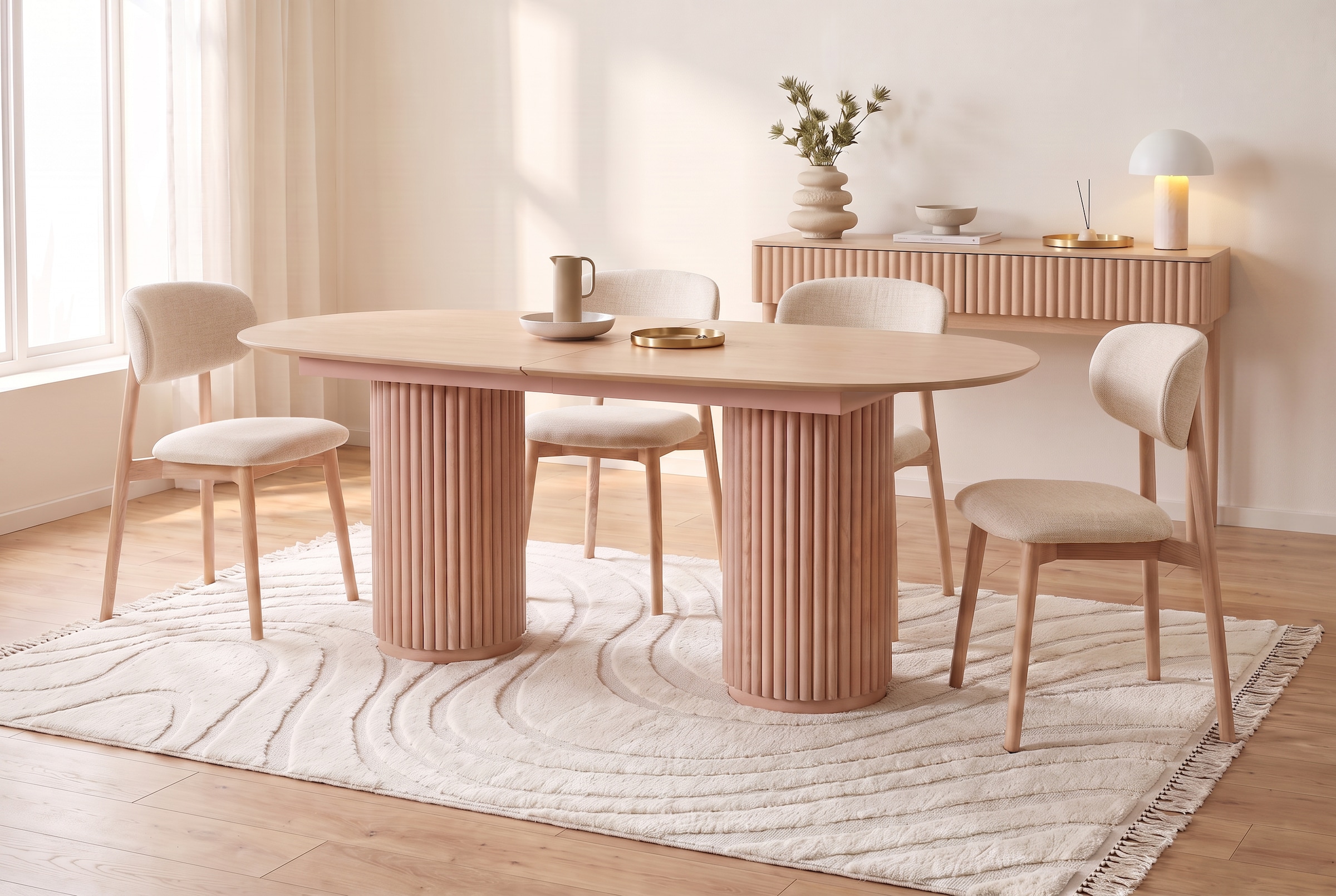 homsy by Ana Johnson Esstisch "Solva" mit pflegeleichter Keramik Platte, ausziehbar auf 220 cm