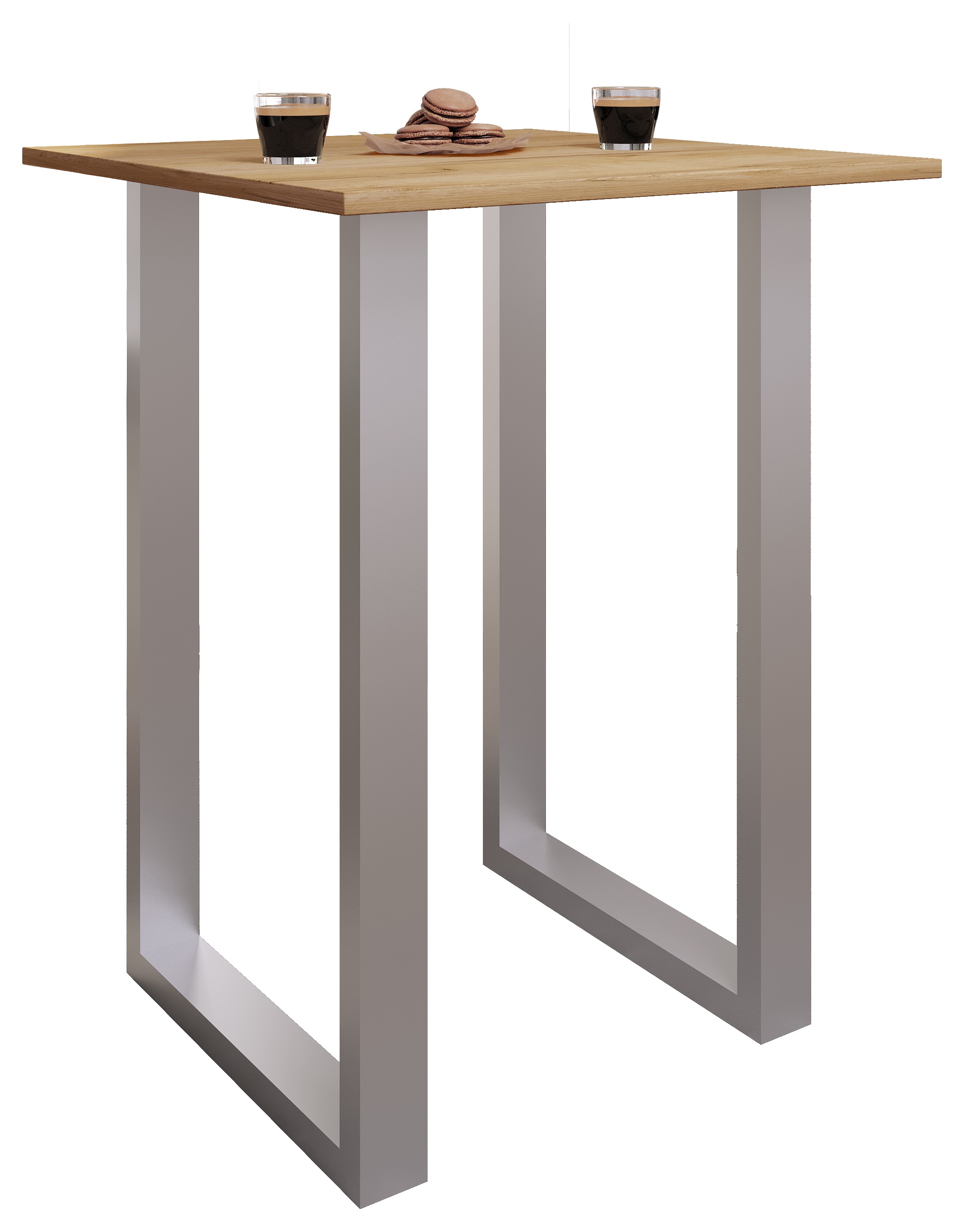 Bartisch VCM "Holz Bartisch Stehtisch Tisch Tresen Xona 80x50", braun (silber, honig, eiche), B:80cm T:50cm, Tische, Bartisch