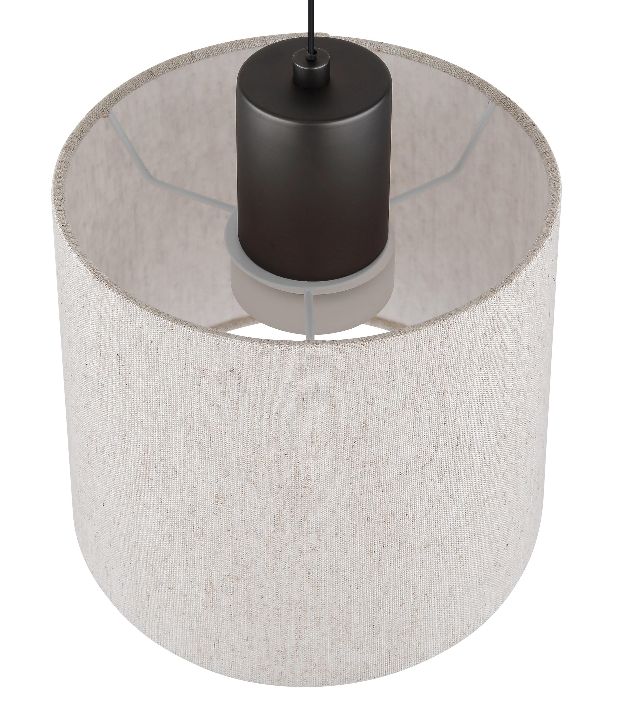 NOWA Hängeleuchte »THEA« LED-Modul 1 Stk. Warmweiß Hängelampe,schwarz,Leinen,Esstisch,eckig,Höhe verstellbar,3 Schirme