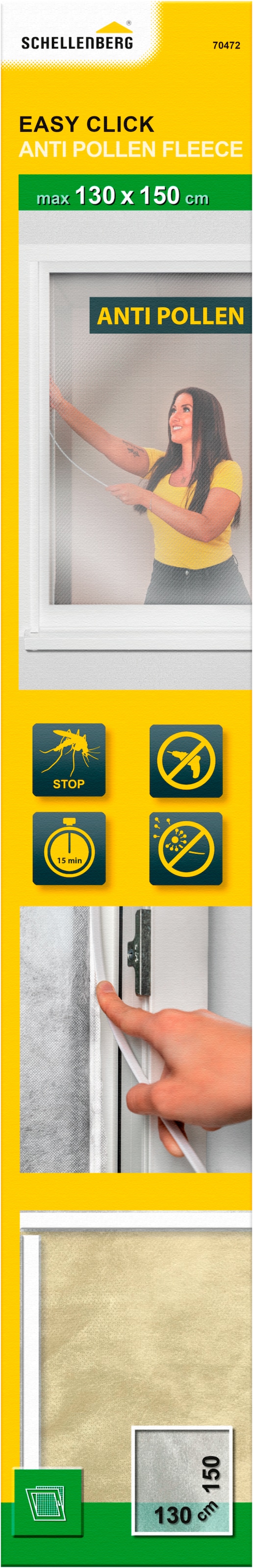 SCHELLENBERG Insektenschutz-Fensterrahmen "Easy Click mit Pollenschutzvlies günstig online kaufen